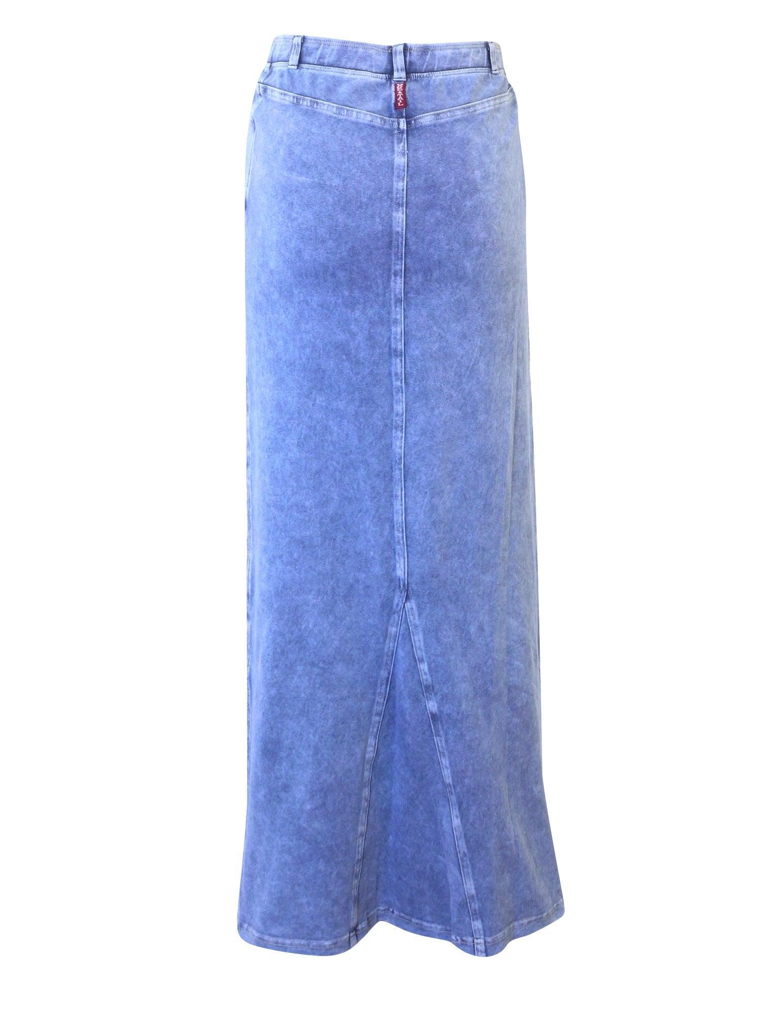 Hard Tail Long Denim Back Inset Skirt WJ-127 Product Image