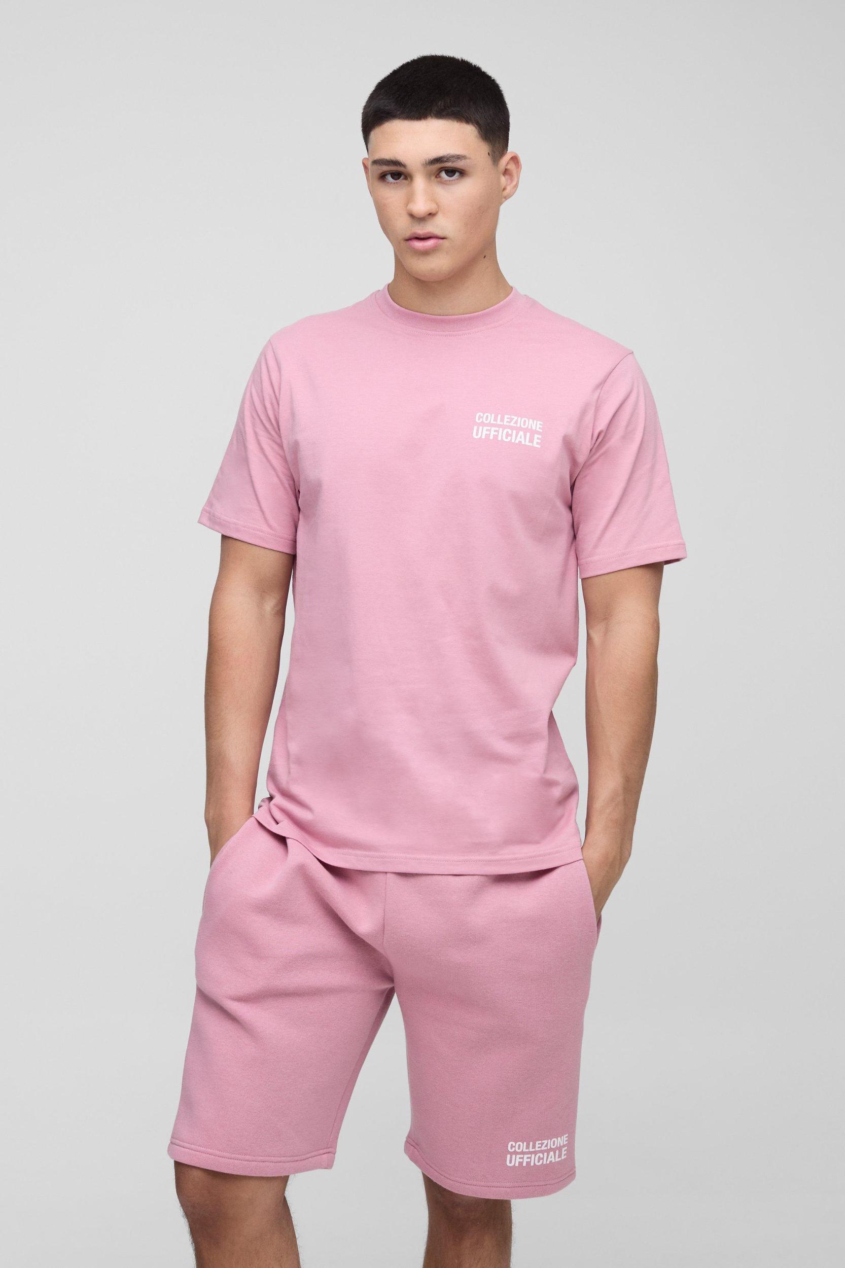 Regular Fit Collection T-Shirt & Short Set | boohooMAN USA Product Image