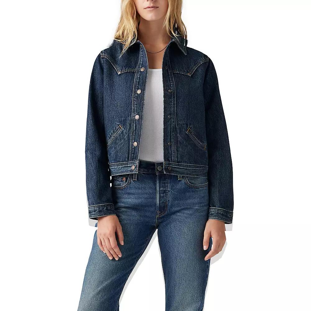 Levi's® Women's Original Trucker Riveted Jacket - Silver Lode S: Slim Fit, Denim, Midweight, Button Down Product Image