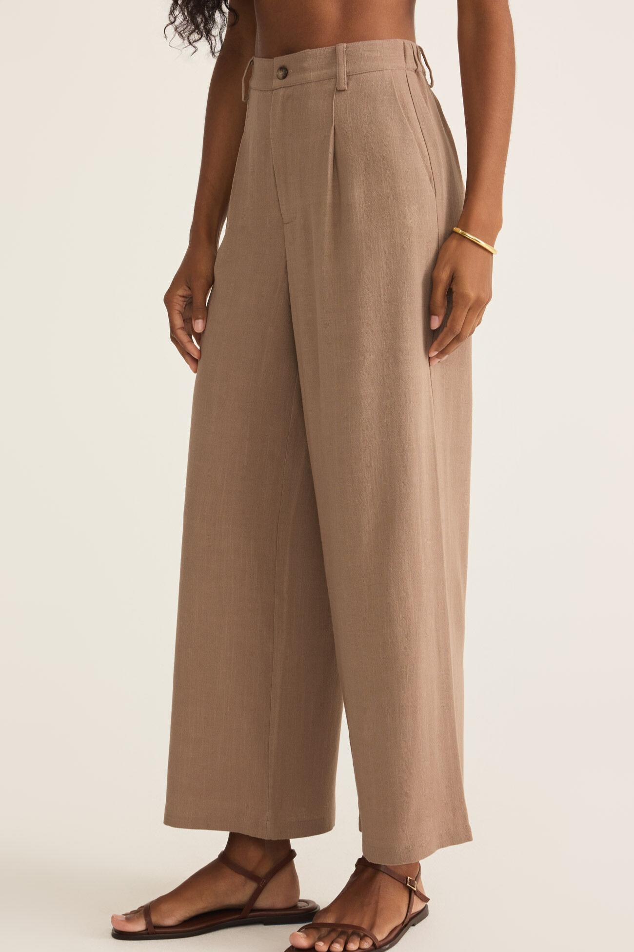 Vista Linen Pant - Iced Coffee Product Image