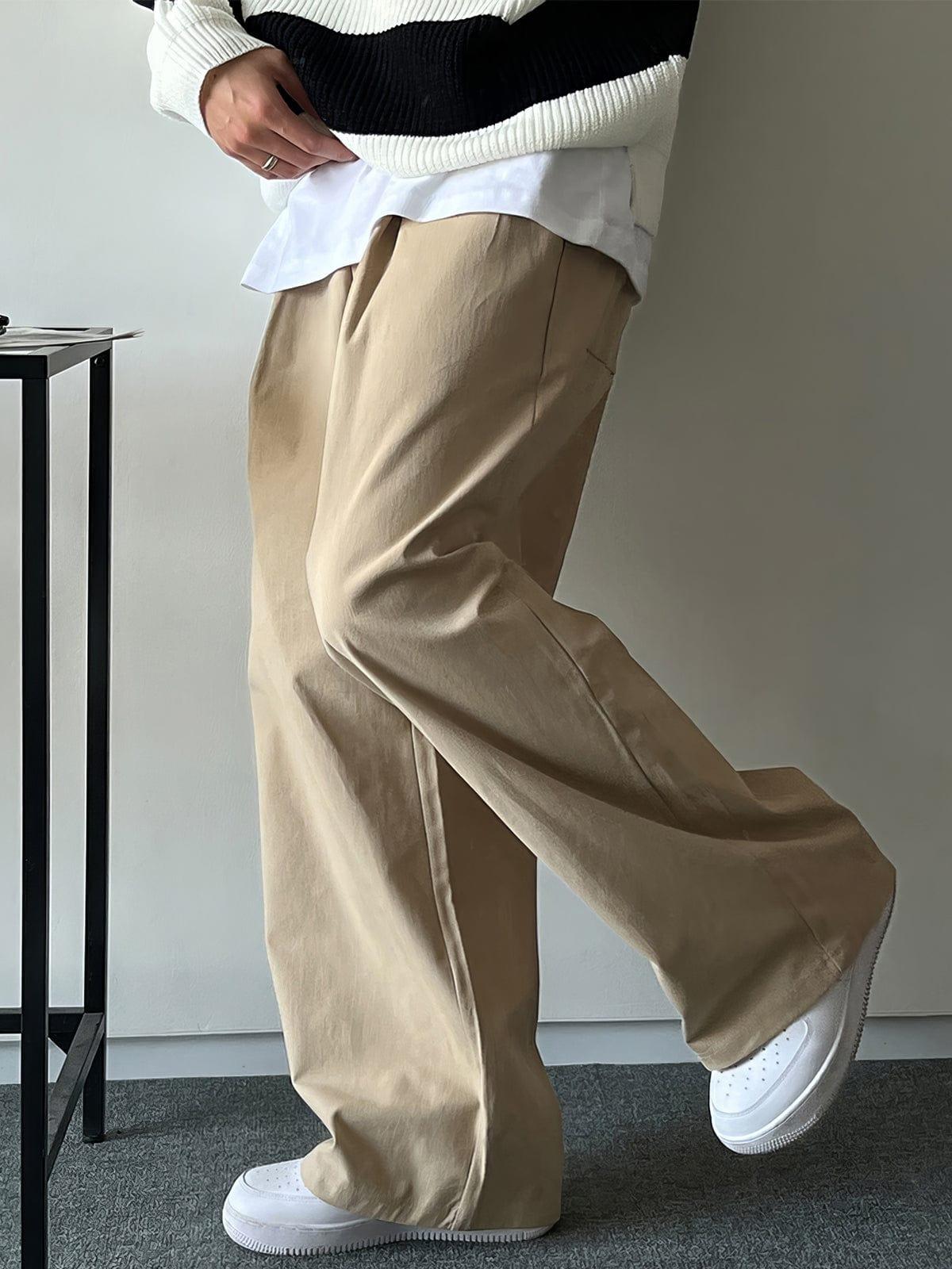 RT No. 12556 PLEATED FOLDED STRAIGHT PANTS Product Image