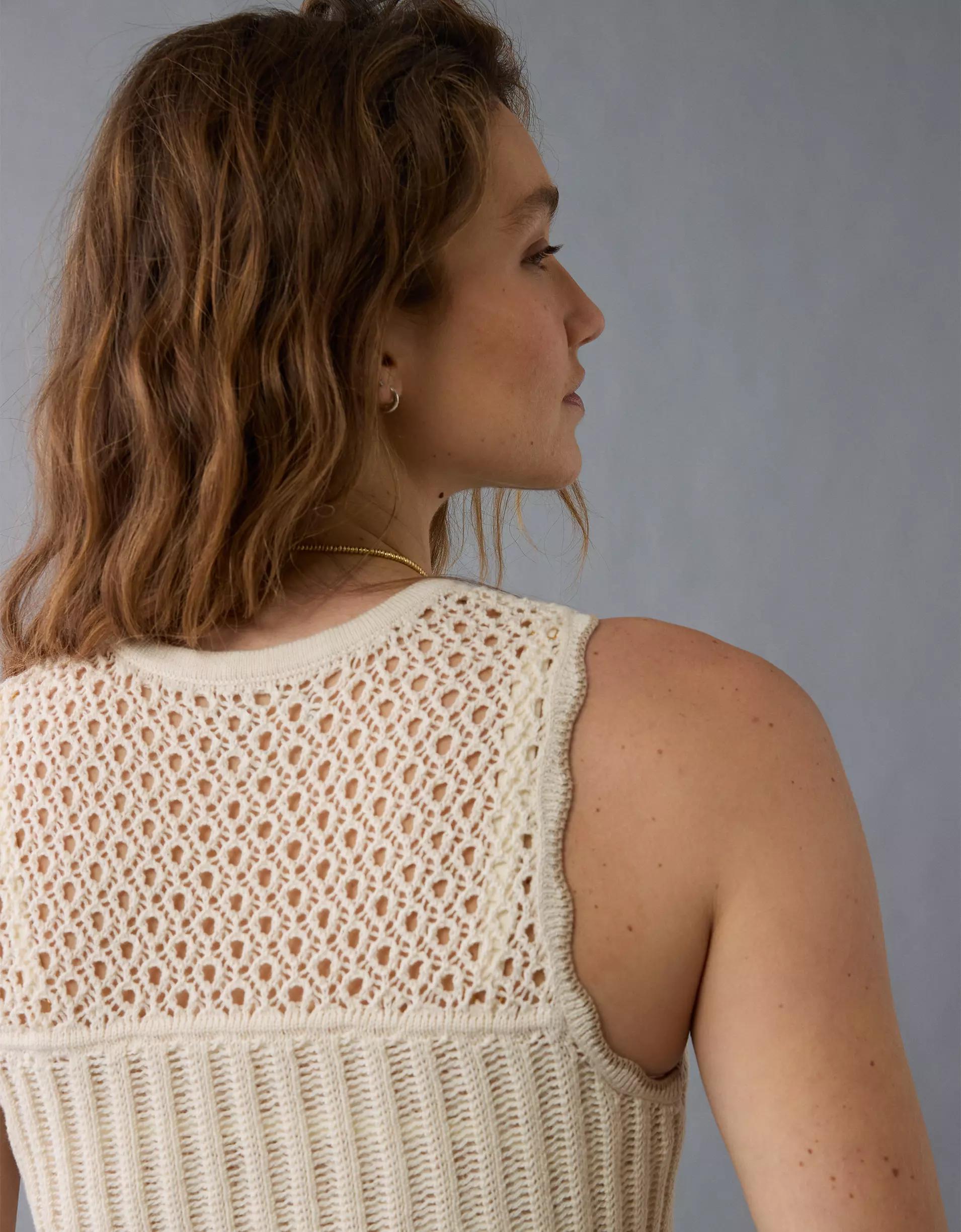 AE Mixed Stitch Sweater Tank Top Product Image