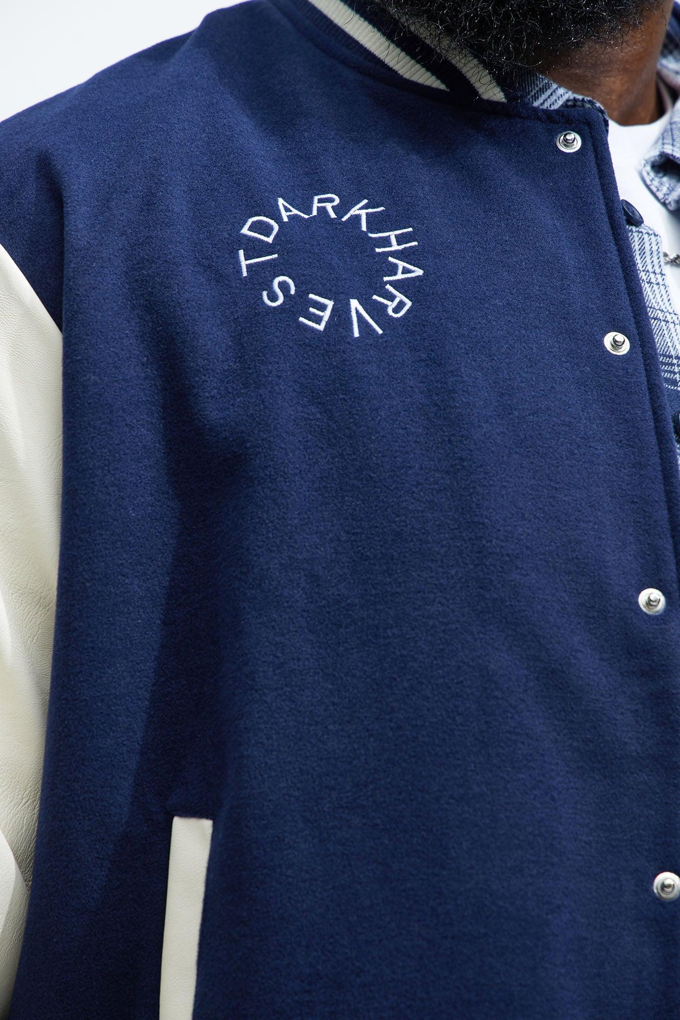 Dark Harvest Varsity Jacket - Navy Product Image