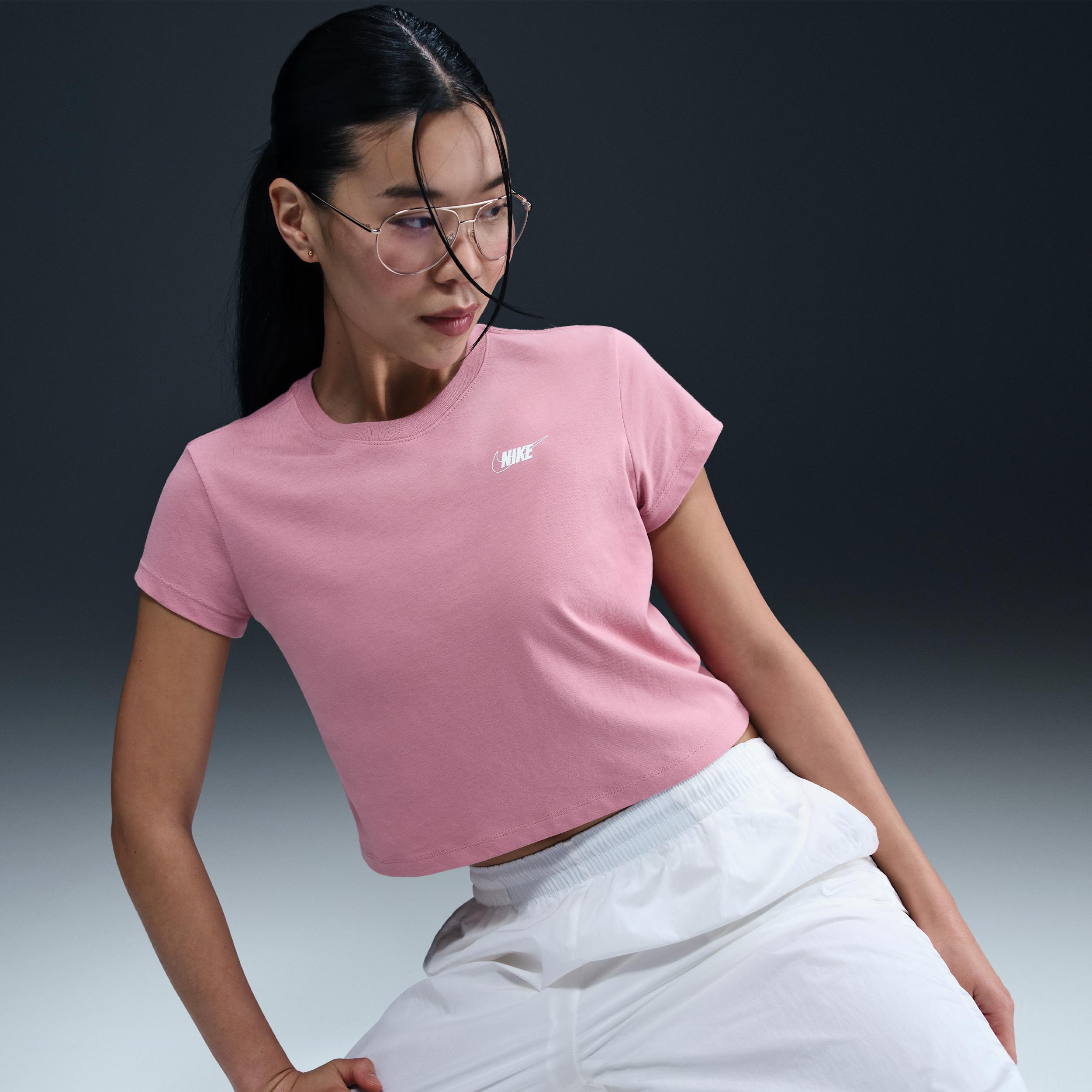Womens Nike Sportswear Club Short-Sleeve Cropped Graphic T-Shirt | HF9456-646 Product Image