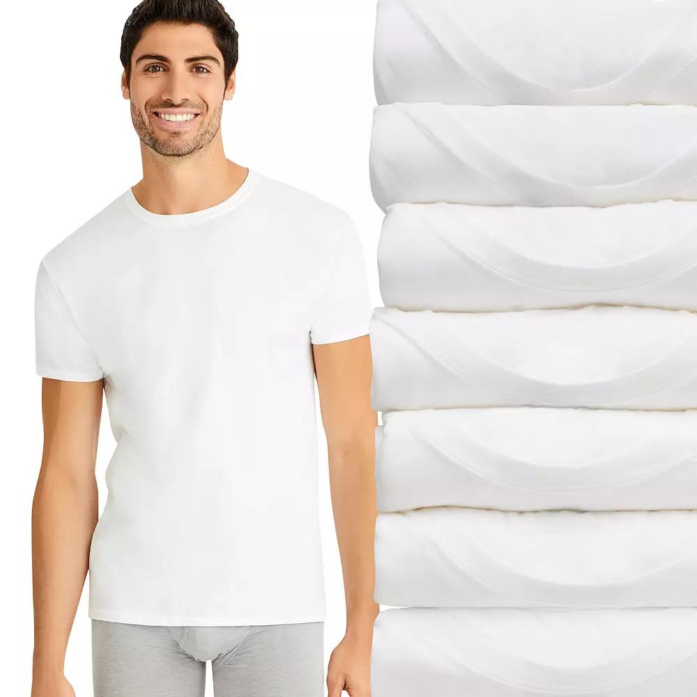 Men's Hanes® 6+1 Bonus Pack Ultimate White Crewneck Undershirt,  Product Image