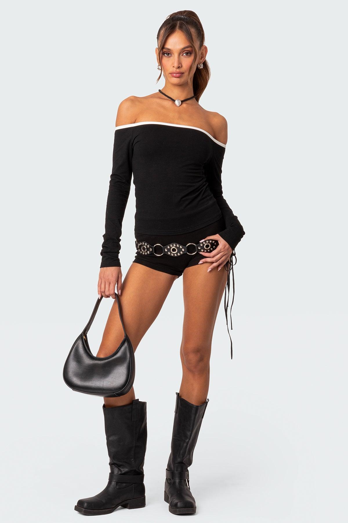 Captain Contrast Off Shoulder Top Product Image