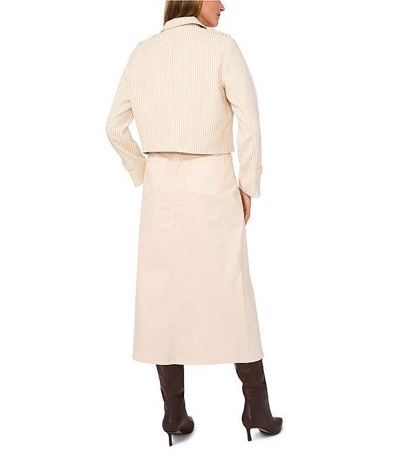 1. STATE Striped Double Breasted Long Sleeve Lapel Jacket Product Image