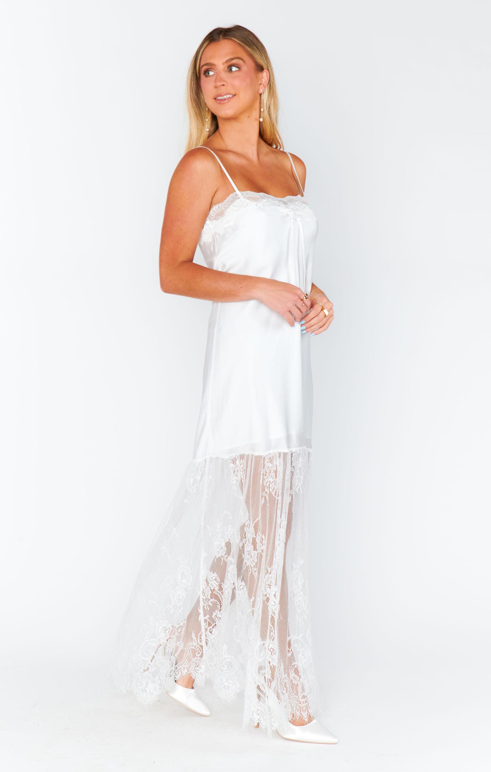 Celine Dress ~ Ivory Luxe Satin Product Image