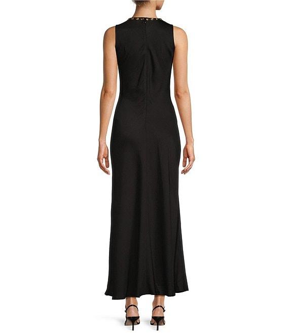 Antonio Melani Sparrow Linen Blend Shell Round Neckline Sleeveless Maxi Dress Product Image