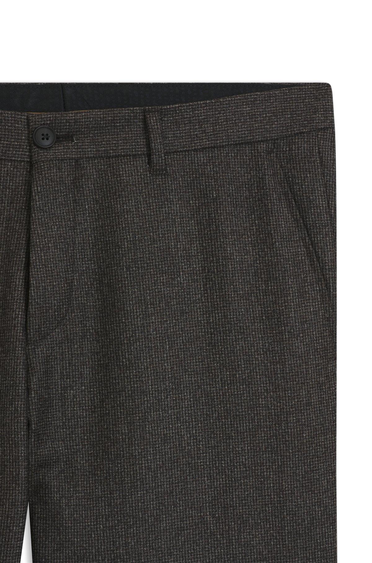 Slim-fit pants in micro-patterned virgin wool Product Image