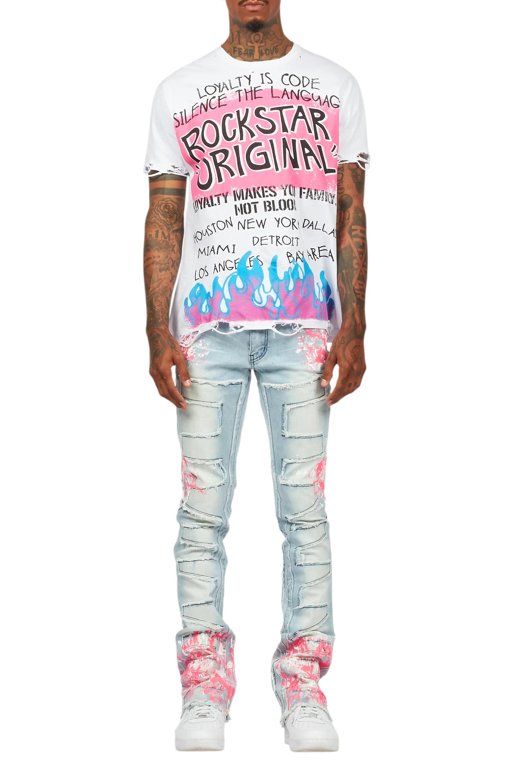 Beno White Oversized Graphic T-Shirt Male Product Image