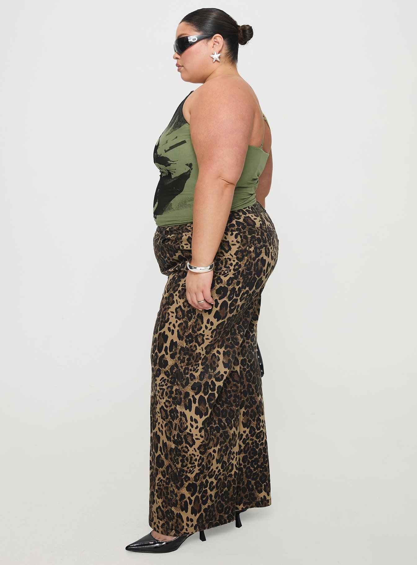 Pantar Low Rise Pants Leopard Curve Product Image