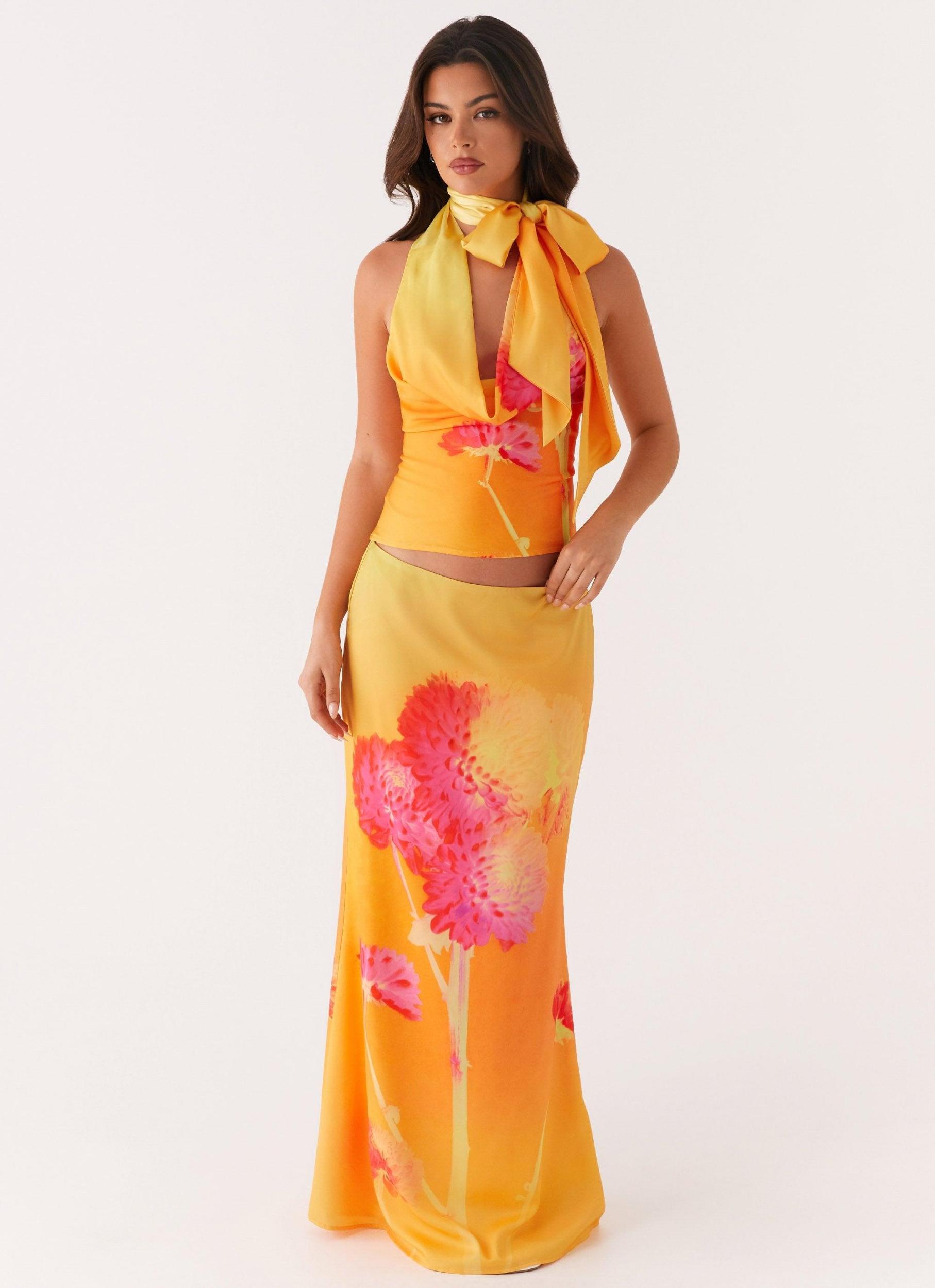 Nala Top - Orange Floral Product Image