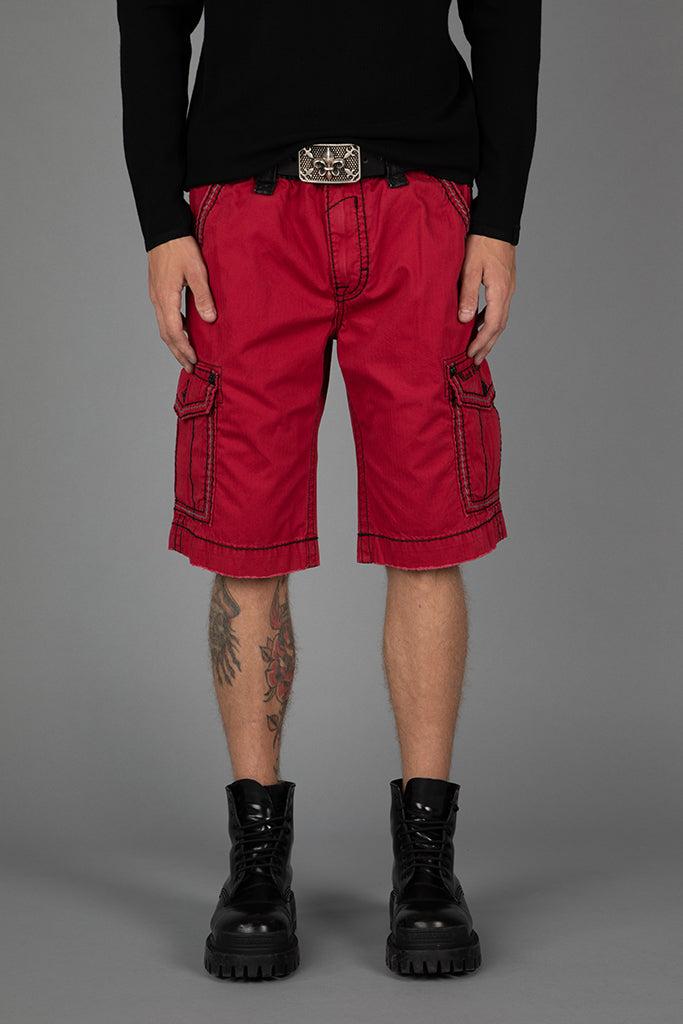 Red Cargo Shorts Male Product Image