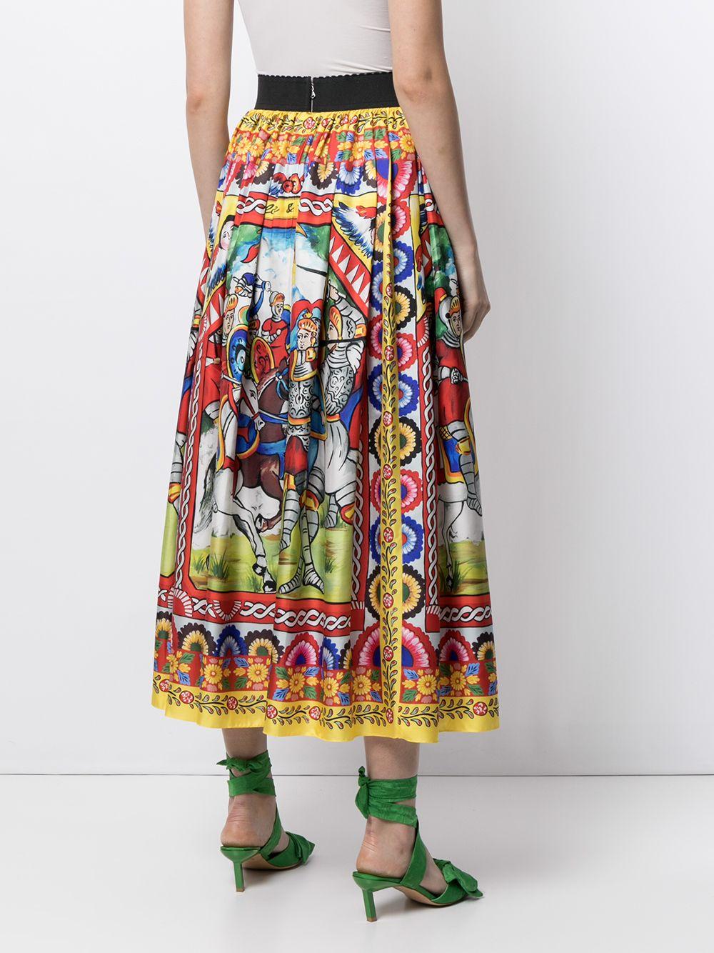 Carretto-print twill midi skirt Product Image