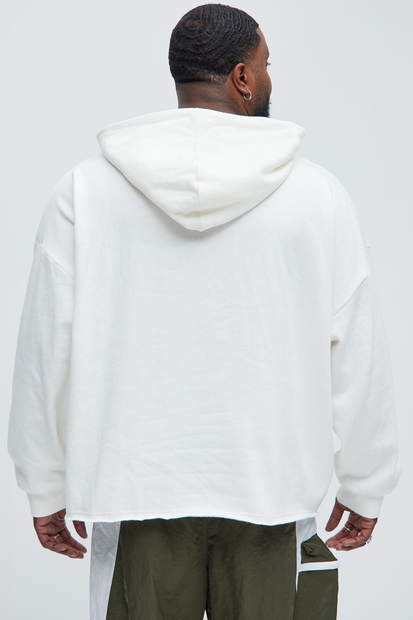 Ruffed Up Oversized Hoodie - Cream Product Image