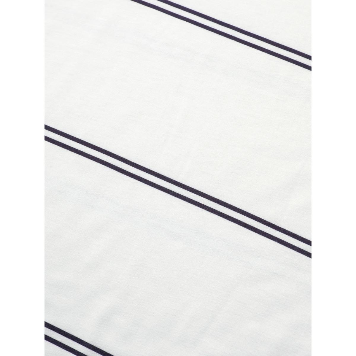 Plus Size Striped Contrast Dolman Sleeve T-shirt White Women Casual Striped V-neck Everyday T-shirts BloomChic 30/6X Product Image