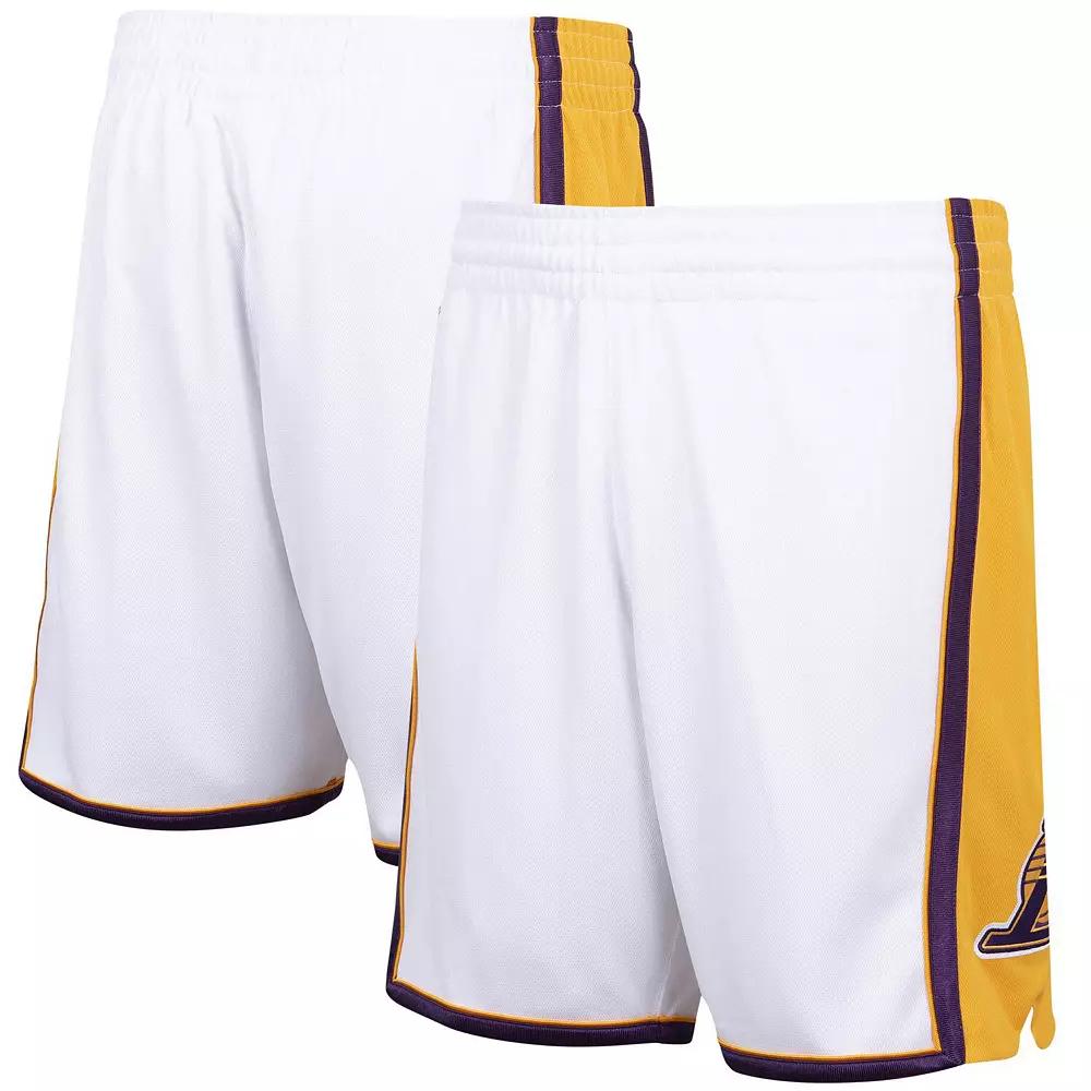 Men's Mitchell & Ness White Los Angeles Lakers 2009/10 Hardwood Classics Authentic Shorts, Size: Large Product Image
