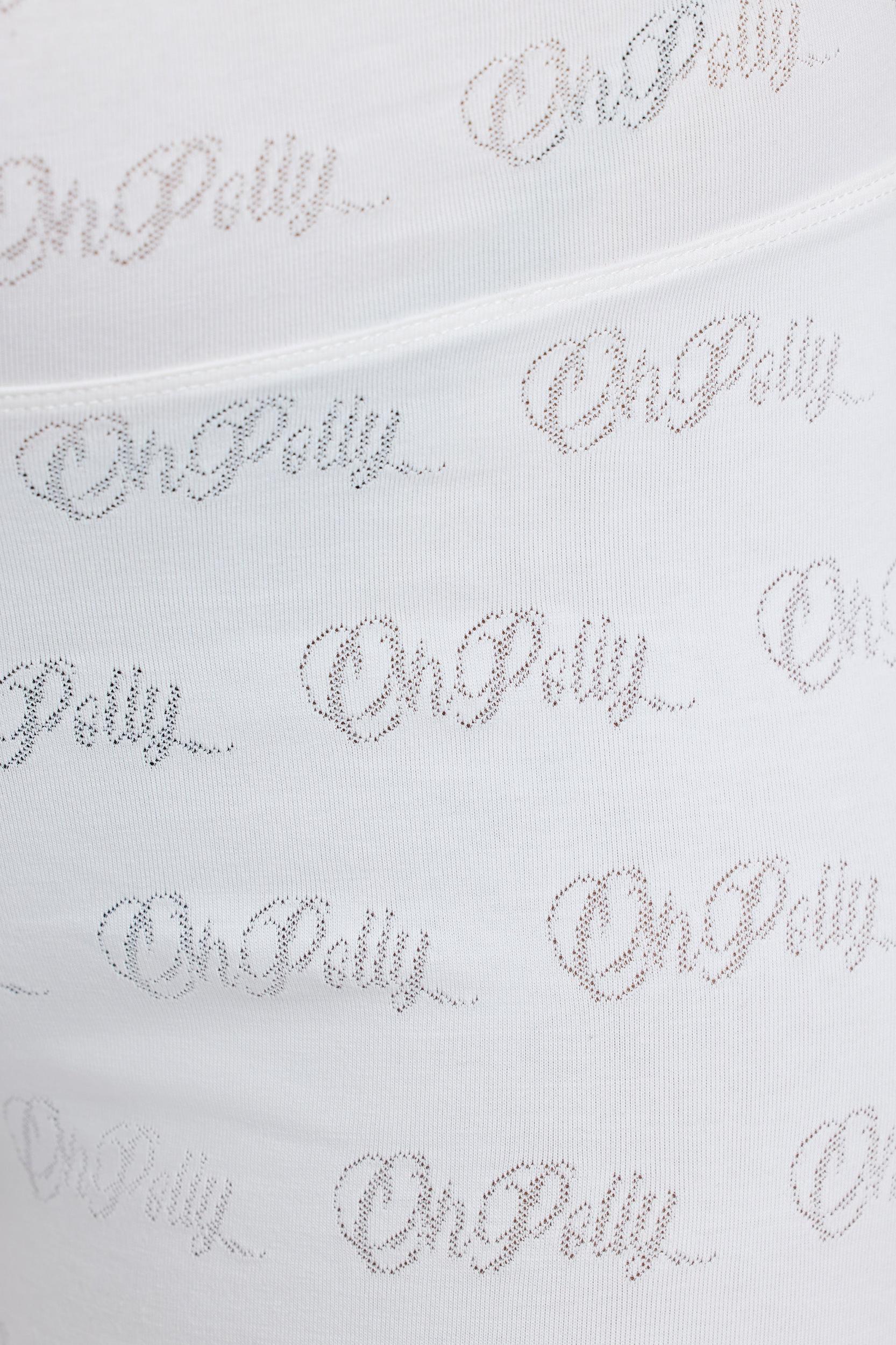 Mid Rise Straight Leg Pointelle Trousers in White Product Image