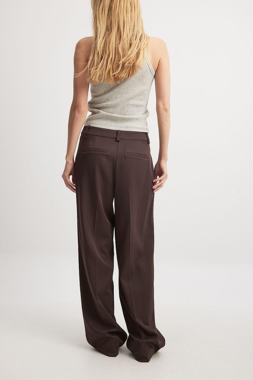 Straight Low Waist Suit Pants Product Image