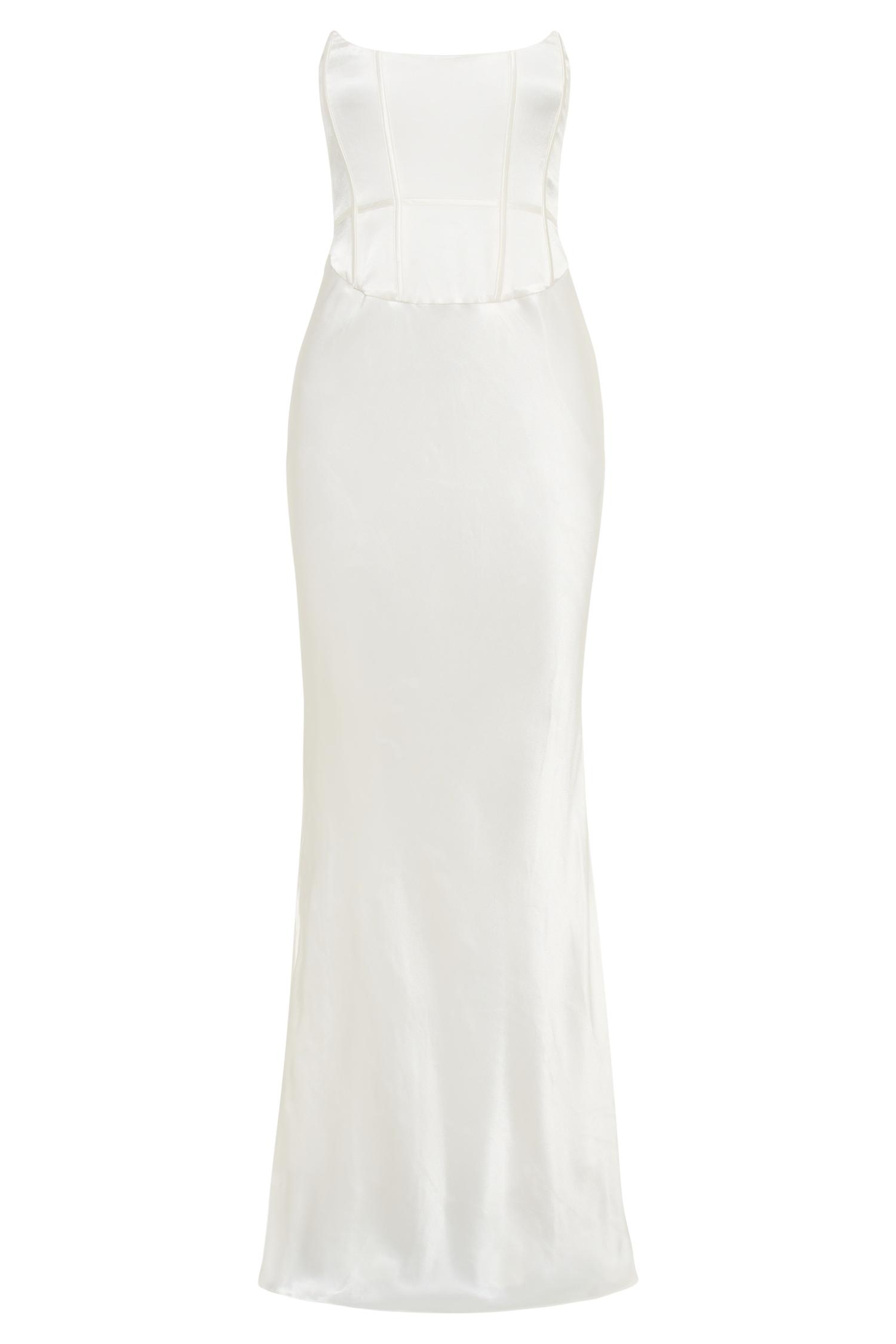Harlow Satin Strapless Maxi Dress - Ivory Product Image
