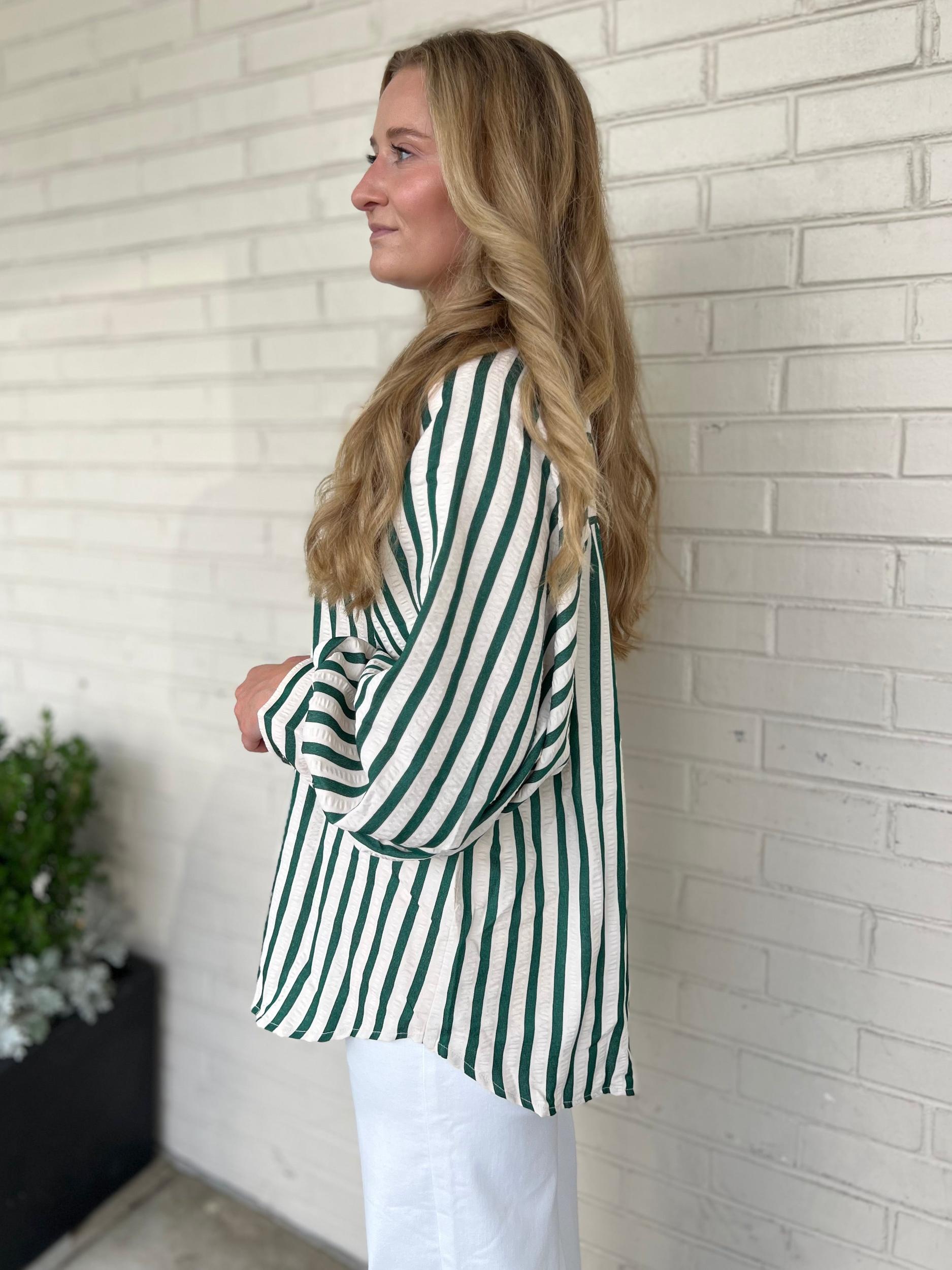 Esmerelda Striped Button Up Top Product Image