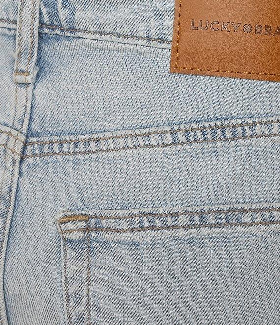Lucky Brand Stretch Denim Mid Rise Frayed Hem Shorts Product Image