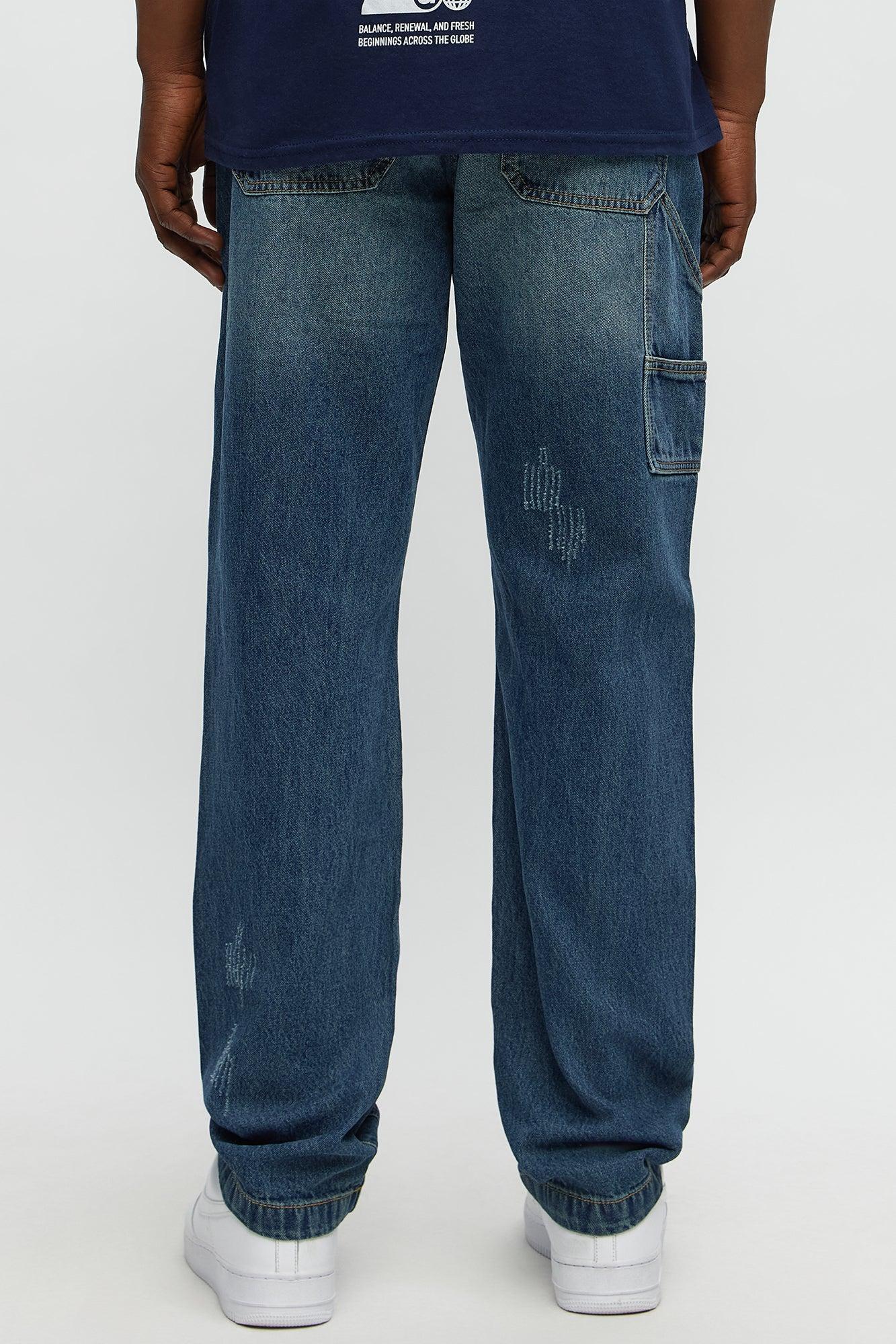 On The Job Carpenter Slim Jeans - Medium Blue Wash Male Product Image