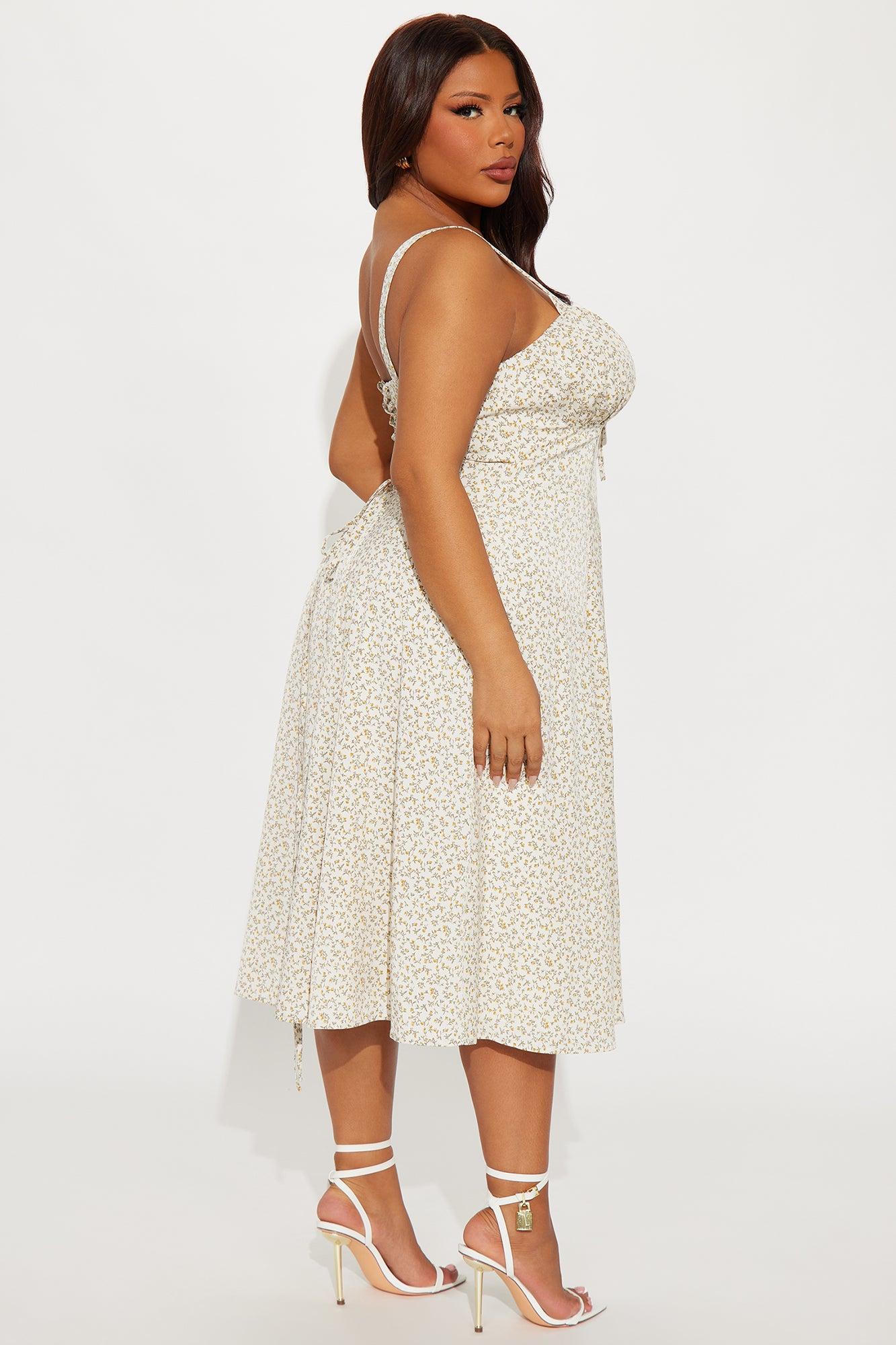 Fresh Market Floral Midi Dress - Cream/combo Product Image