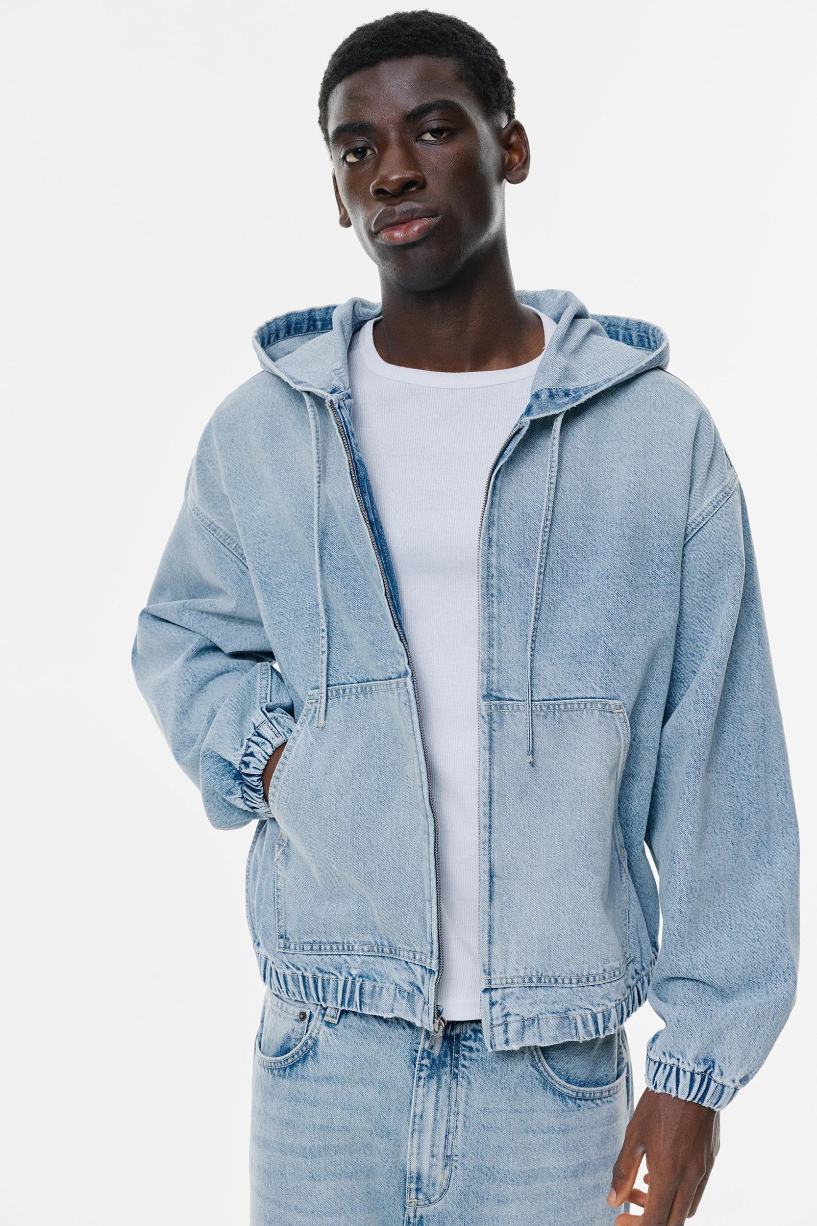 Denim hooded jacket Product Image