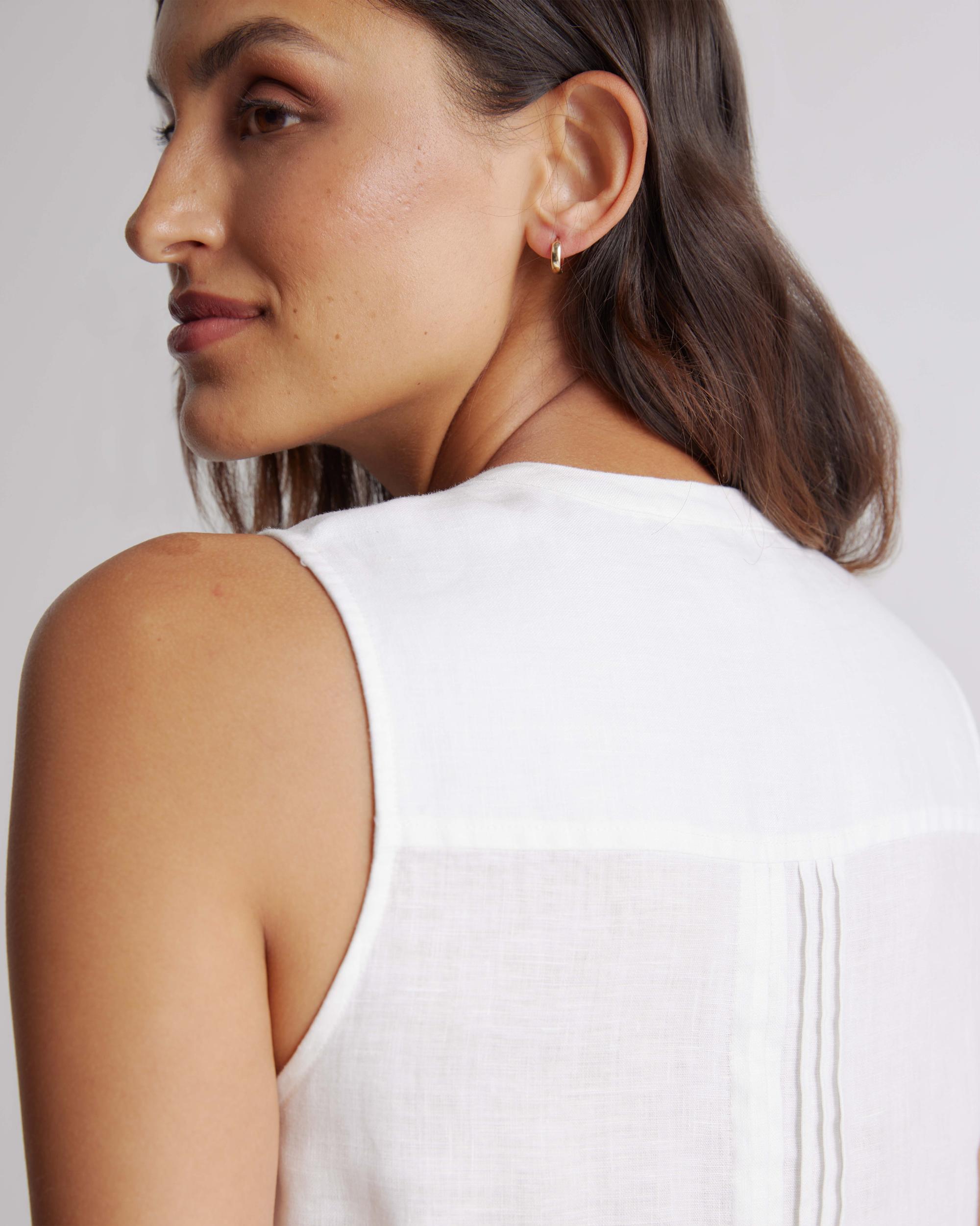 Quince | Women's 100% European Linen Sleeveless Swing Dress Size XS Product Image