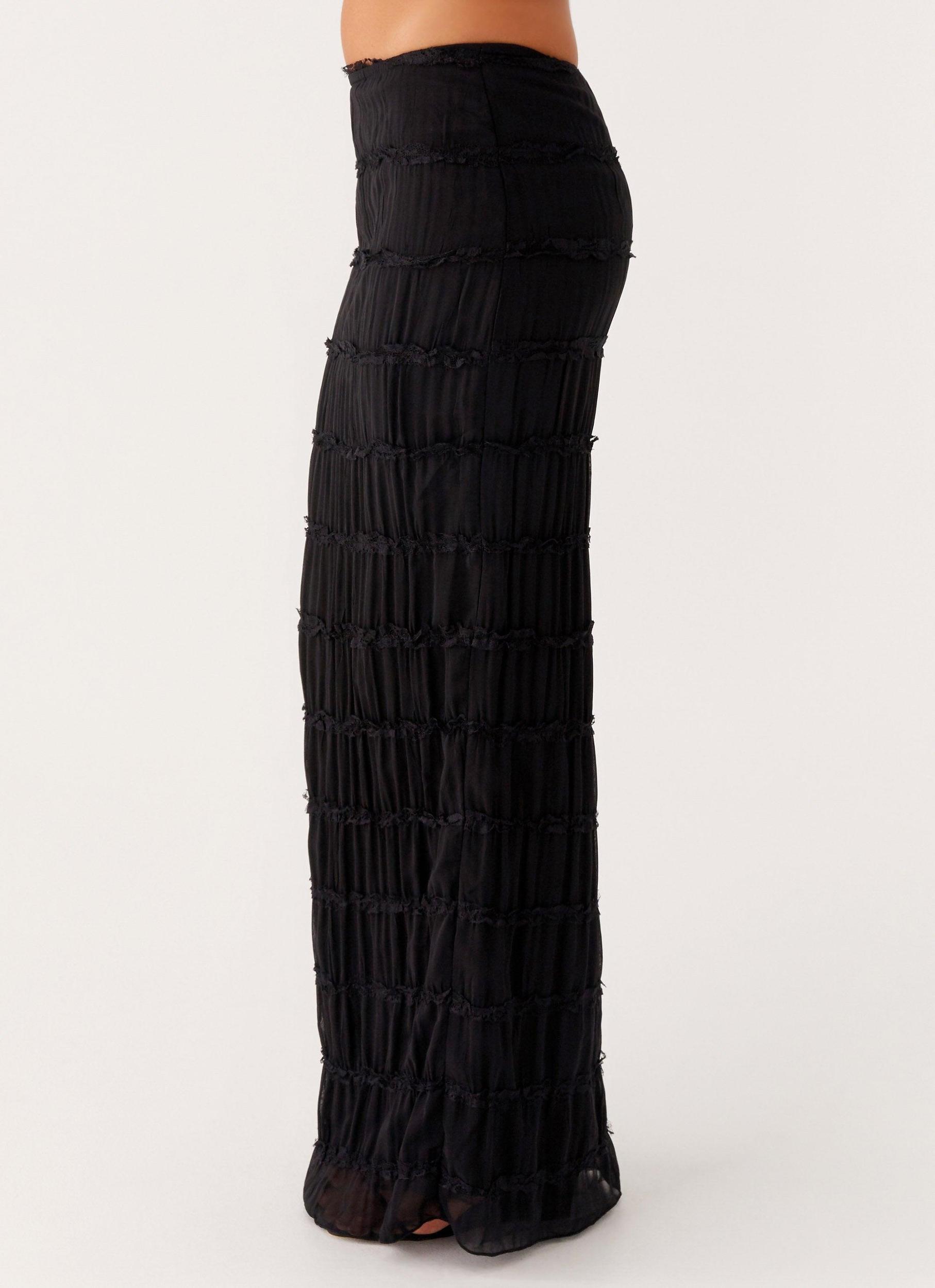 Daydreaming Low Rise Maxi Skirt - Black Product Image