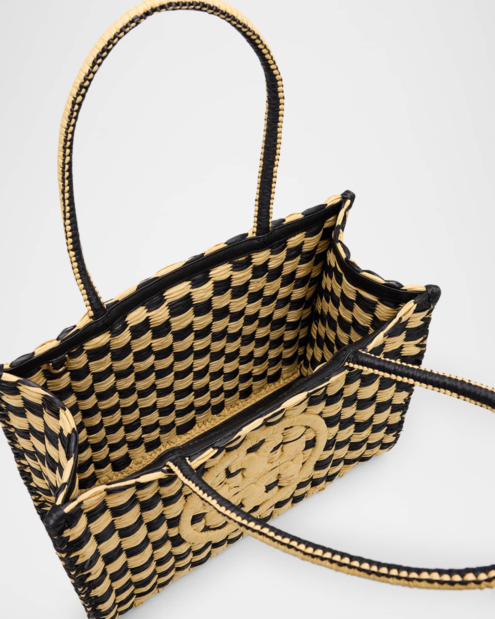 Ella Small Crochet Checkered Tote Bag Product Image