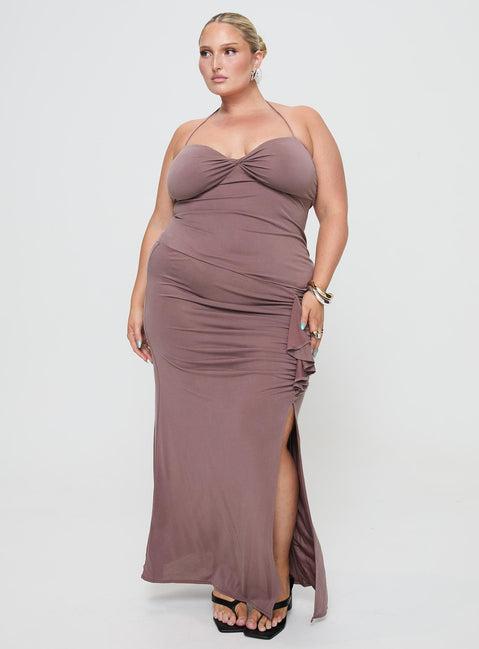 Destinations Maxi Dress Mauve Curve Product Image