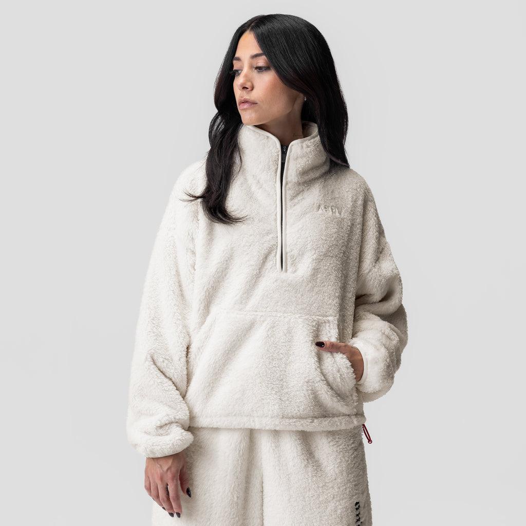 1007. Women's Sherpa Recovery 1/2 Zip - Ivory Cream/Black Female Product Image