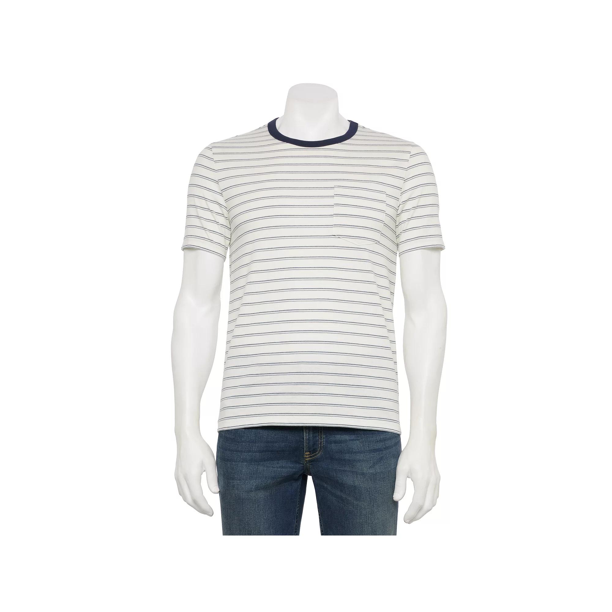 Men's Thomas Sterling Striped Short Sleeve Knit Tee, Size: Large, Blue Stripe Product Image