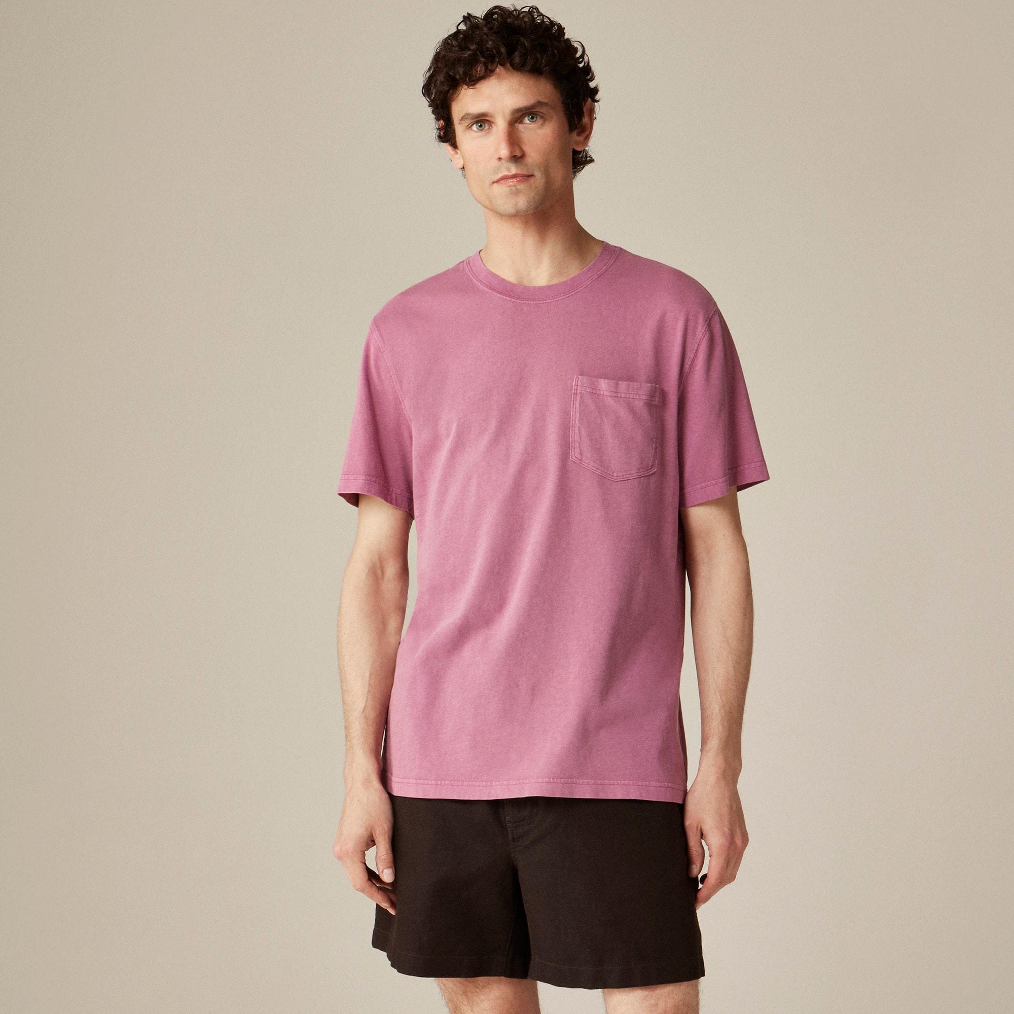 Vintage-wash cotton pocket T-shirt Product Image