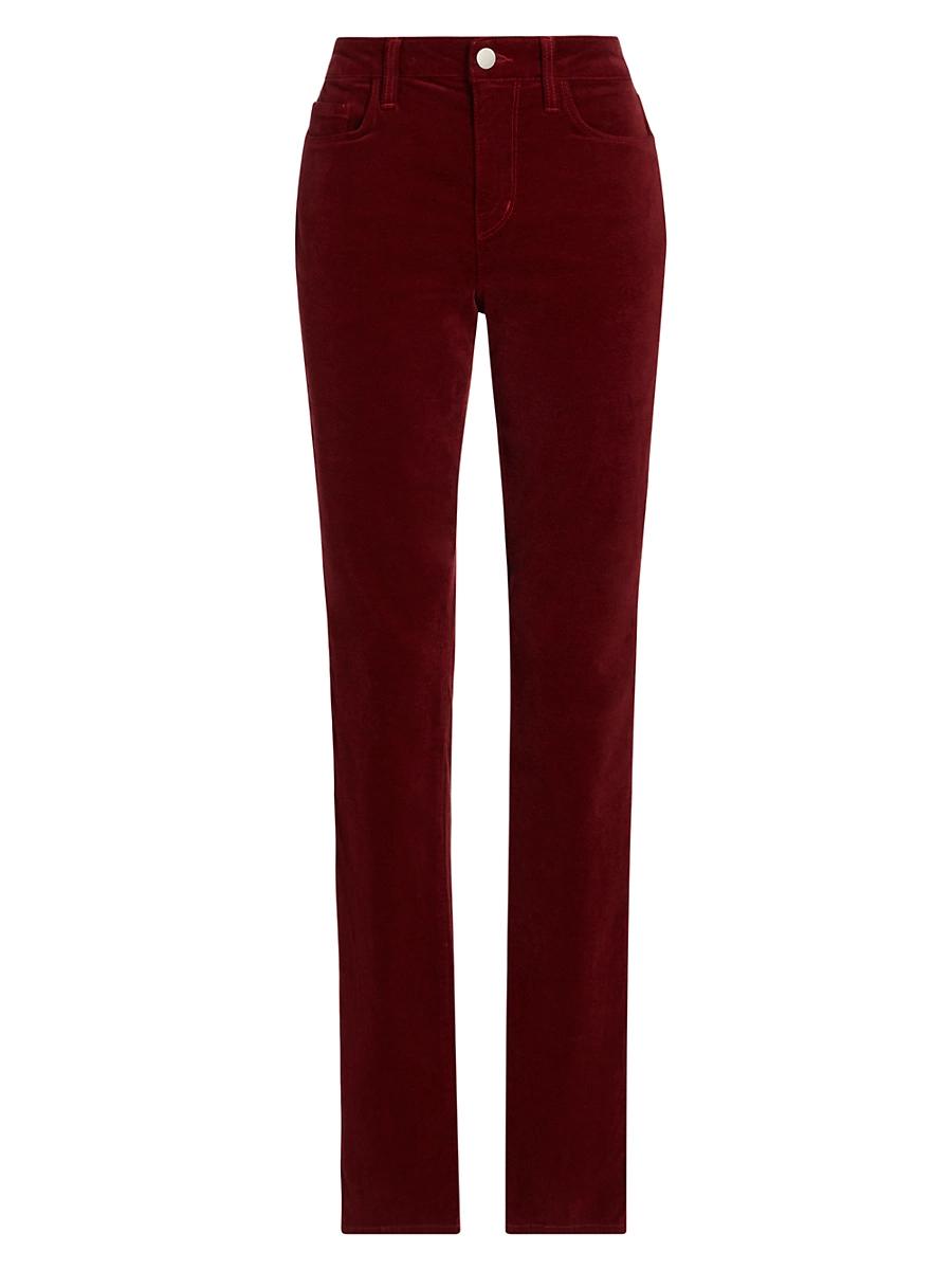 Womens Stevie Velvet Mid-Rise Straight-Leg Jeans Product Image