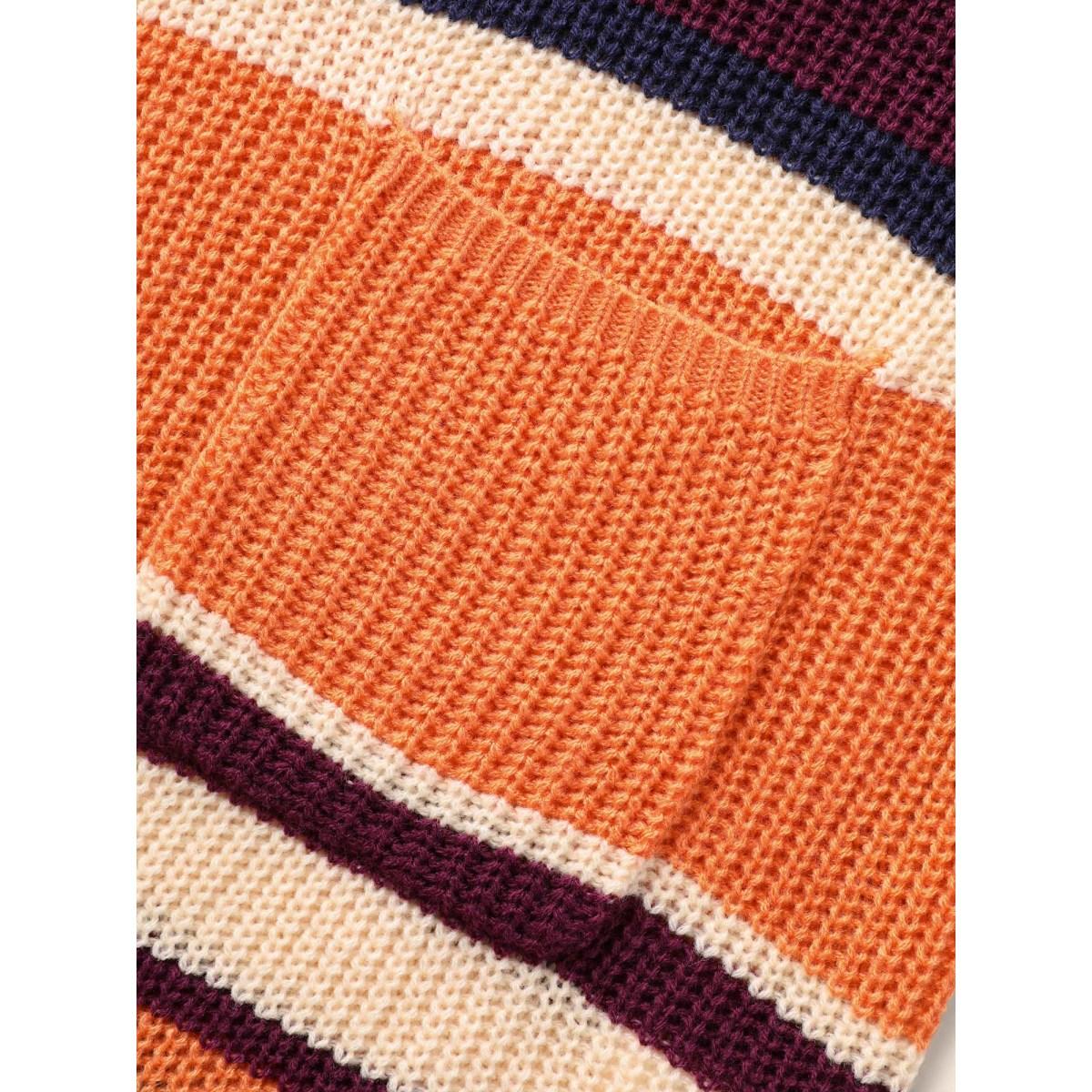 Plus Size Colorblock Contrast Patched Pocket Open Front Cardigan Plum Women Casual Loose Long Sleeve Everyday Cardigans BloomChic 28/5X Product Image