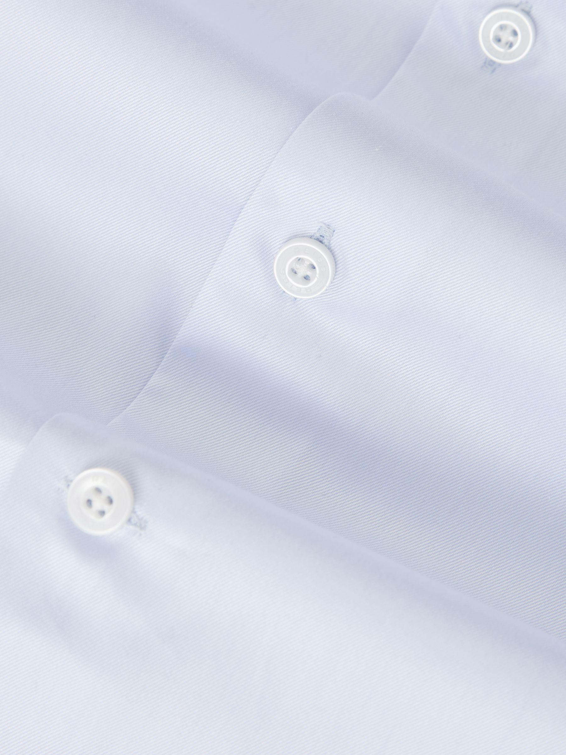 Slim Fit Cotton Pin Collar Shirt in Soft Blue Product Image