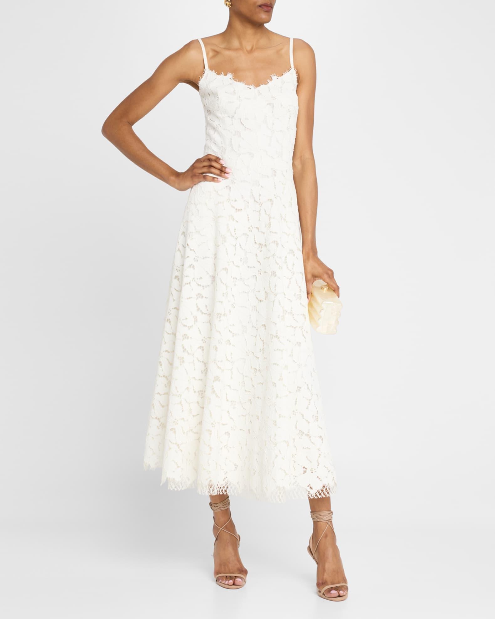 Julia Sleeveless Floral Lace Midi Dress Product Image