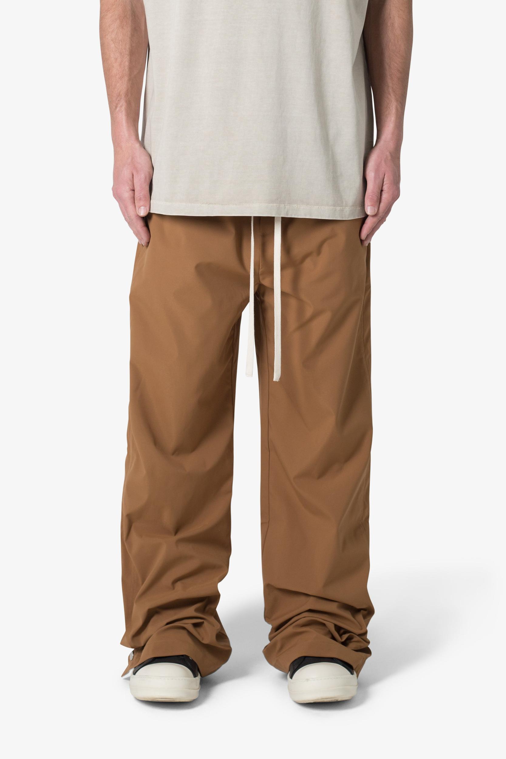 Side Snap Nylon Pants - Brown Product Image