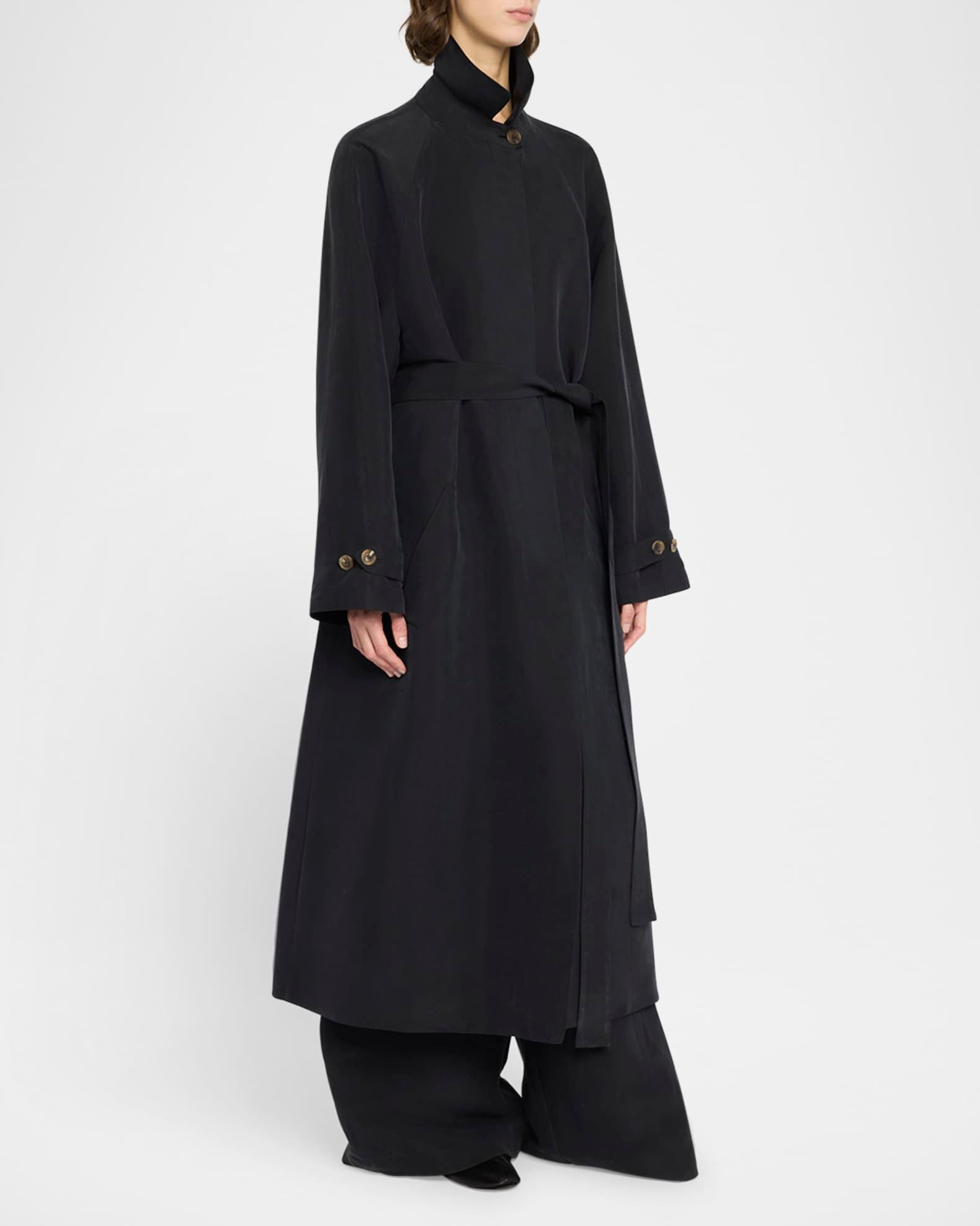 Ryo Beled Long Silk Trench Coat Product Image