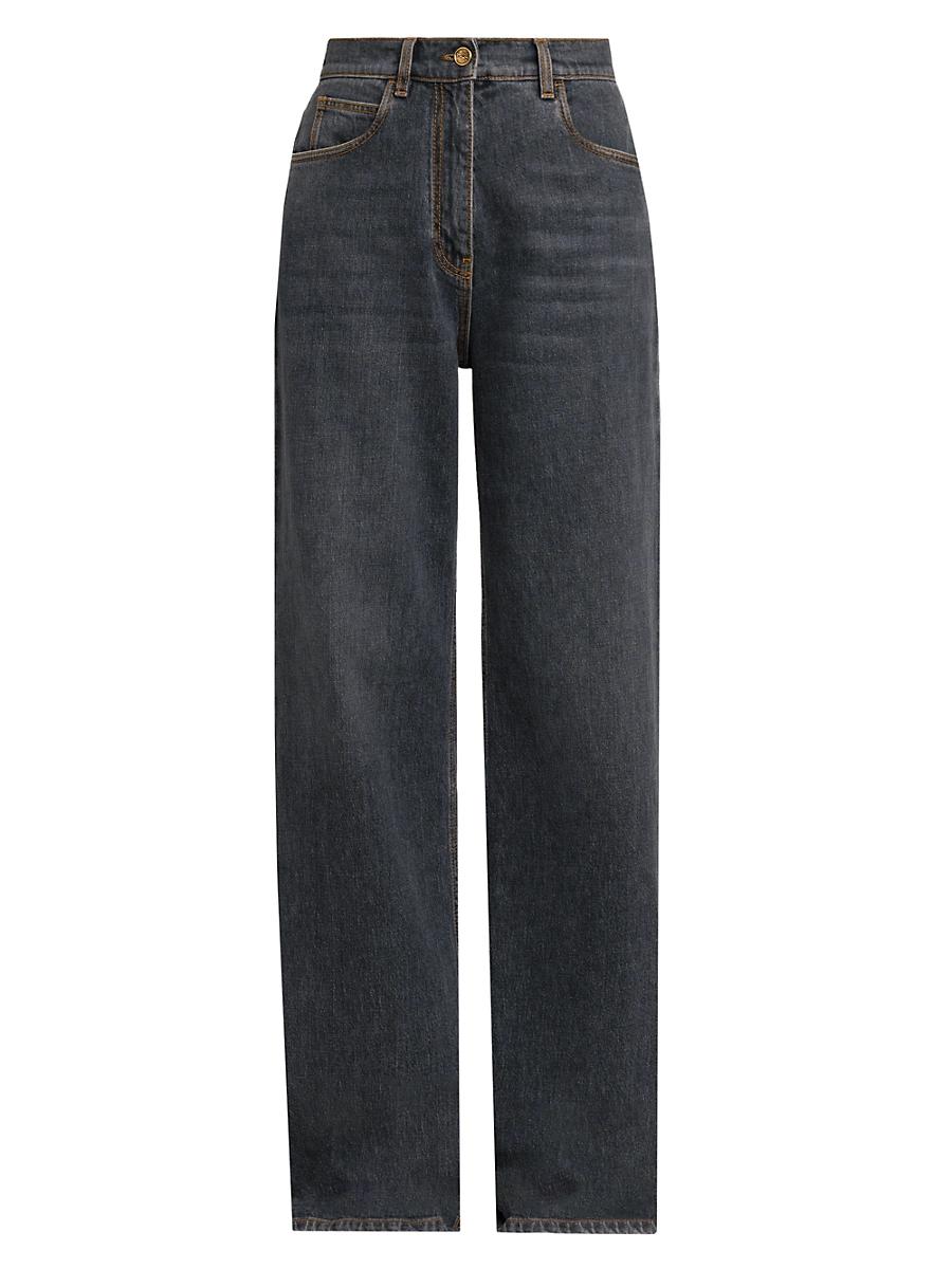 Womens High-Rise Wide-Leg Jeans Product Image