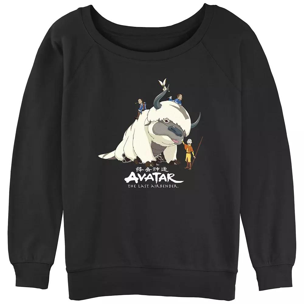 Juniors' Avatar The Last Airbender Aang Group Slouchy Terry Graphic Pullover, Women's, Size: Medium, Black Product Image