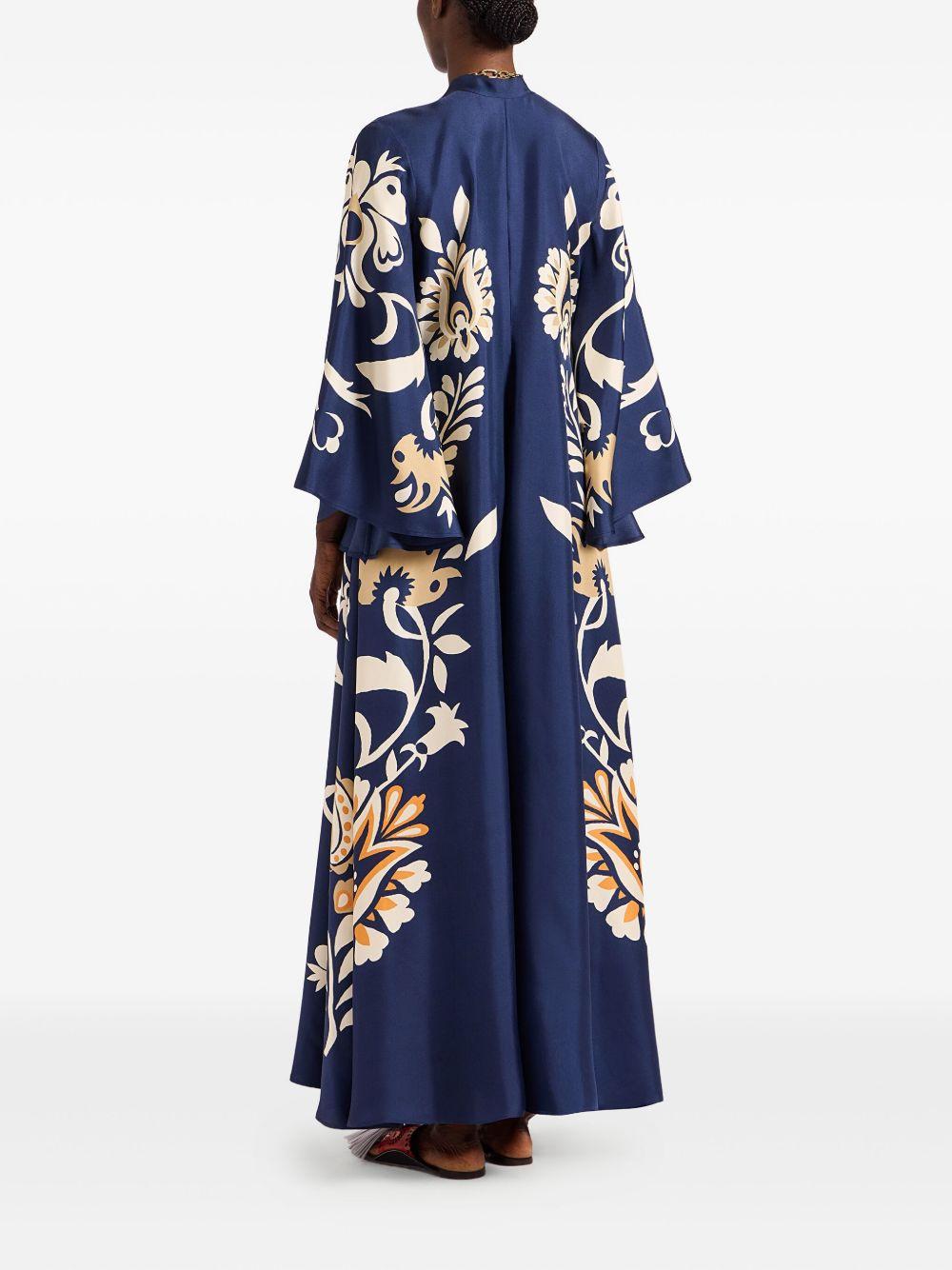 floral-print bell-sleeve maxi dress Product Image
