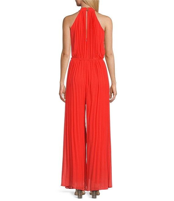 Marina Sleeveless Halter Neck Pleated Jumpsuit Product Image
