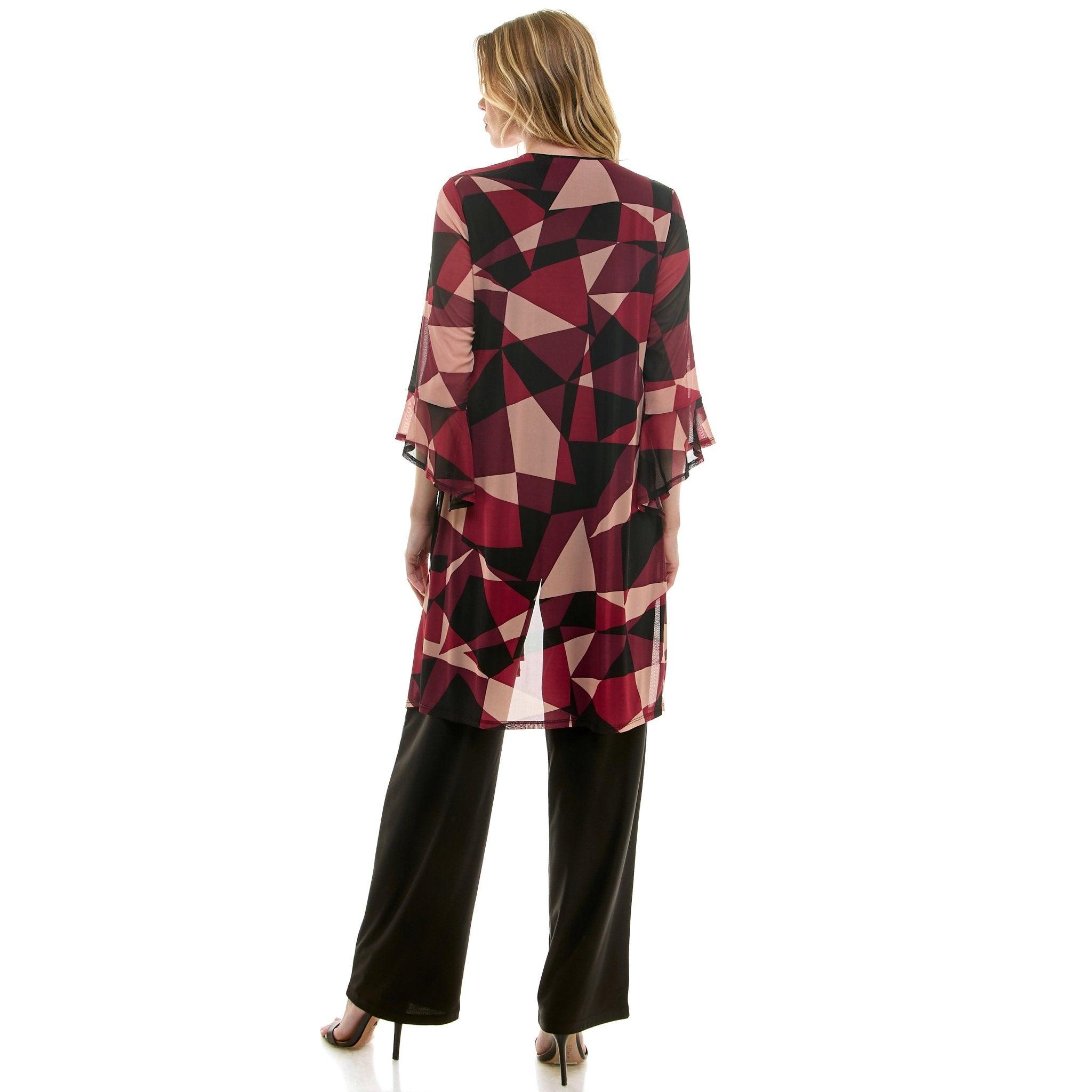 Berry & Black Pantset With Necklace Product Image