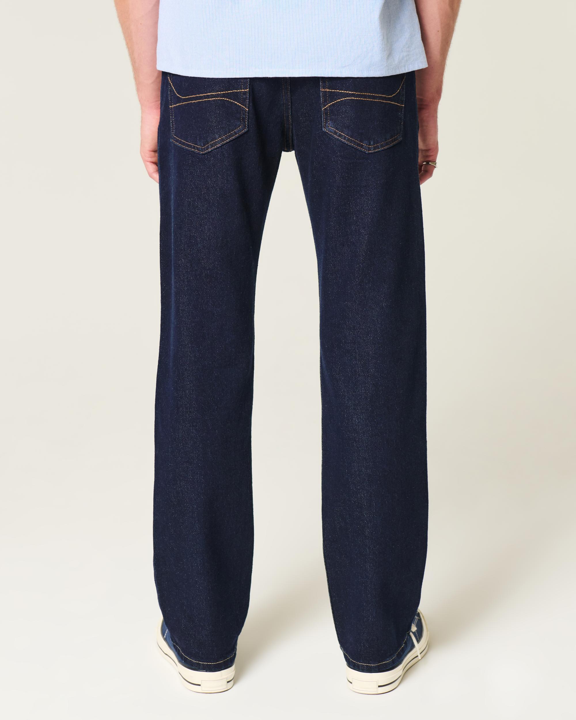 Dark Wash Straight Jeans Product Image