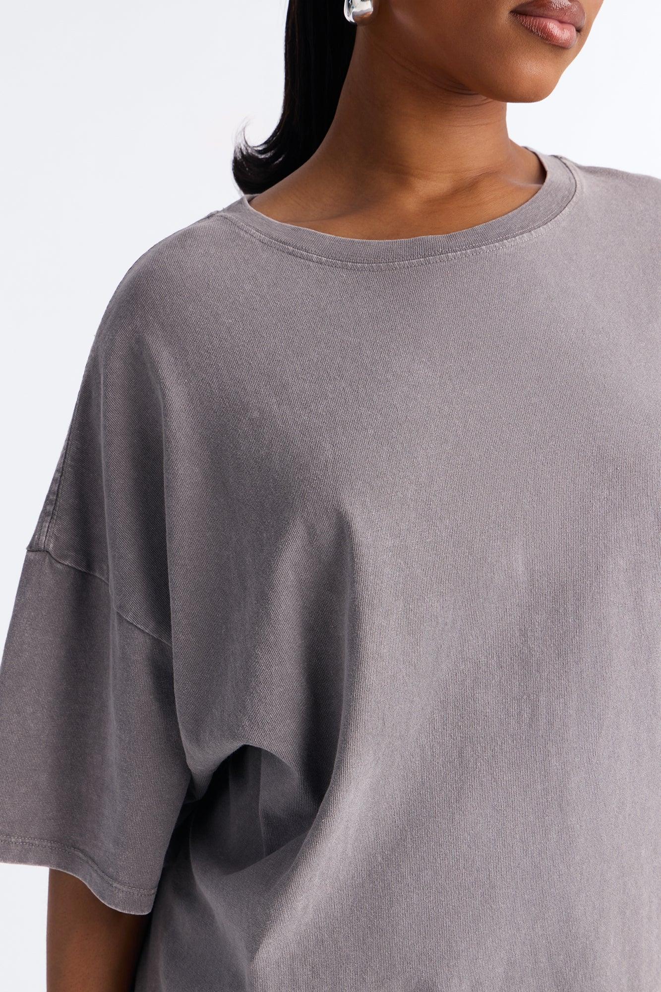 The Washed Oversized Tee - Grey Female Product Image